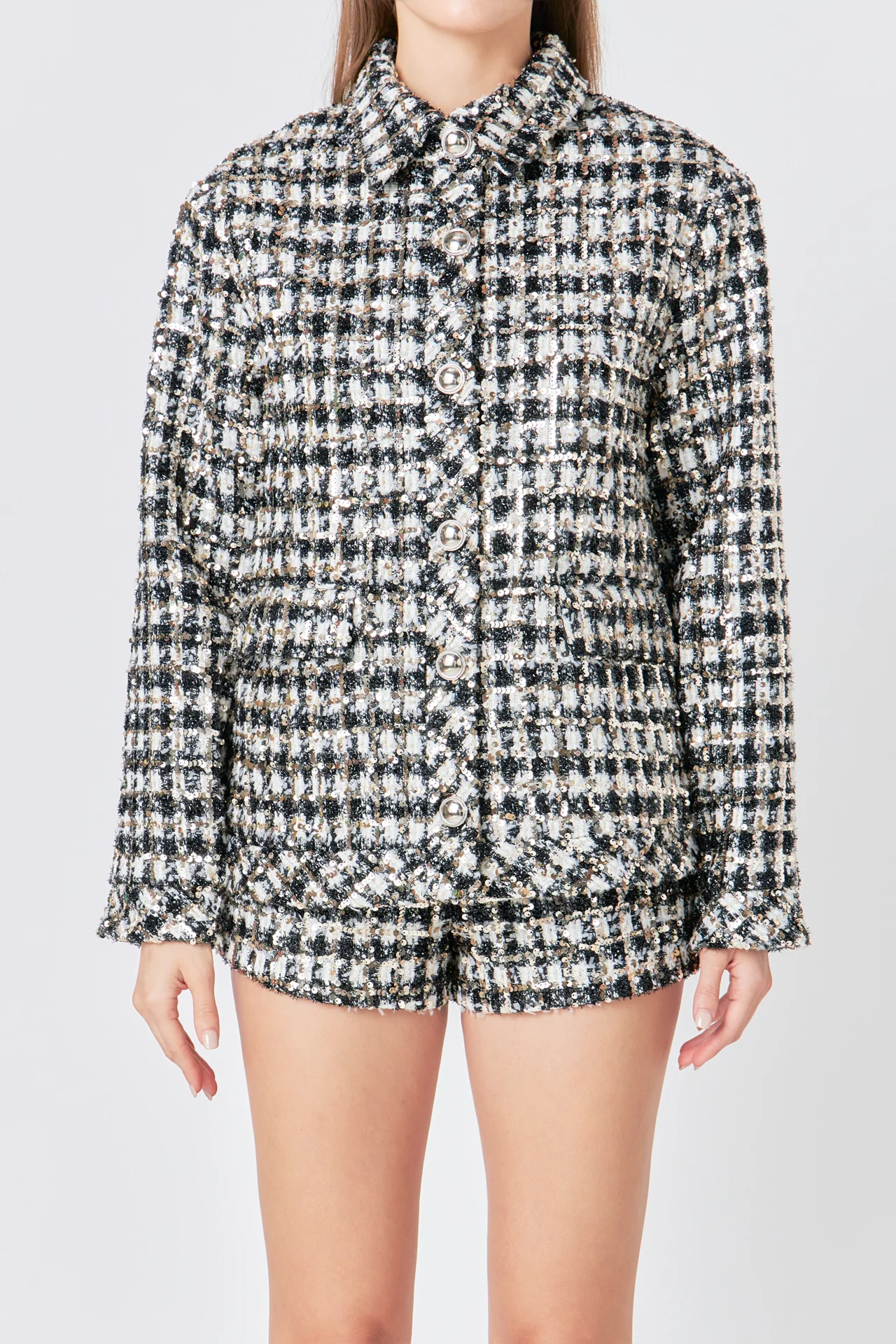 Sequins Check Jacket