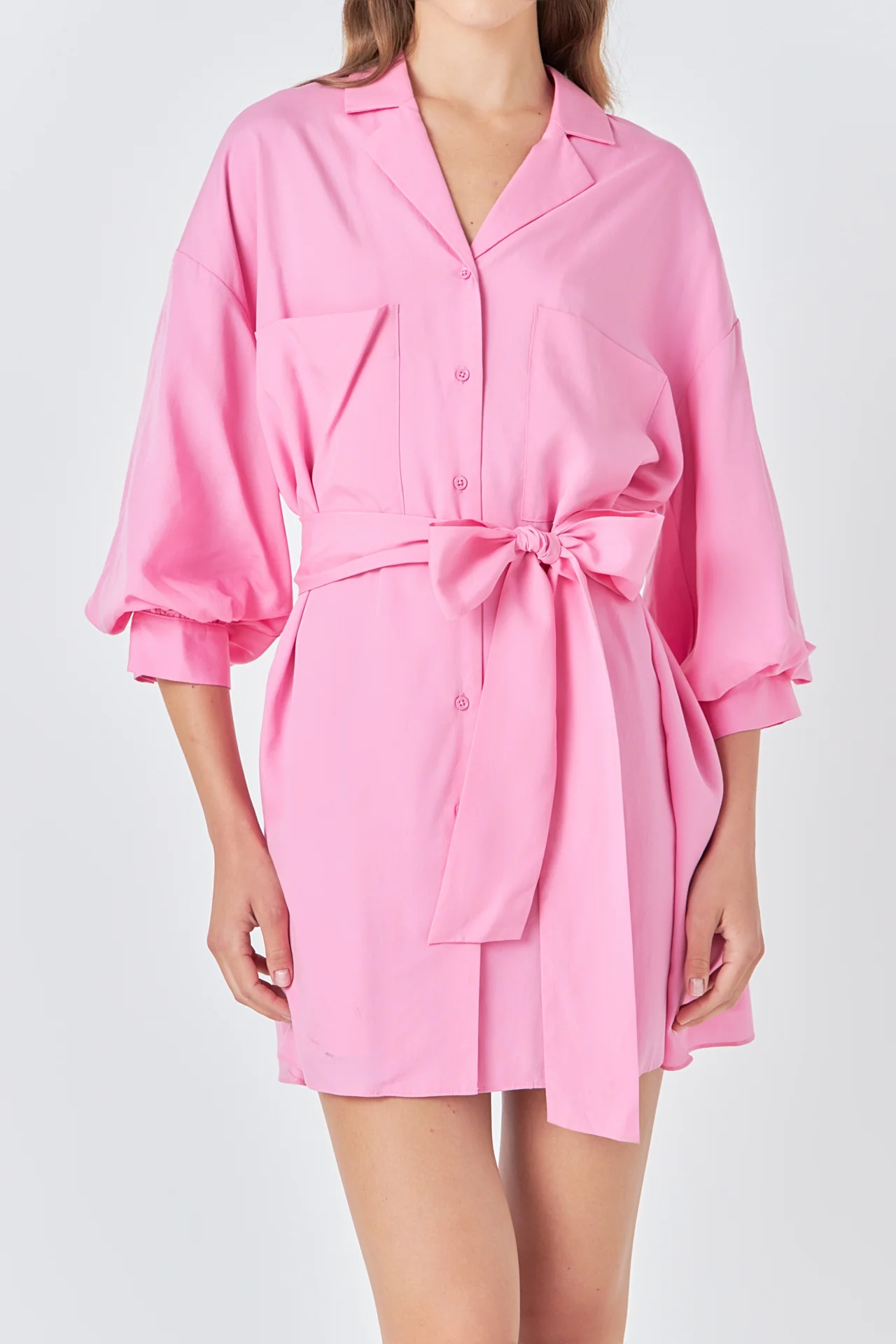 Belted Mini Shirt Dress