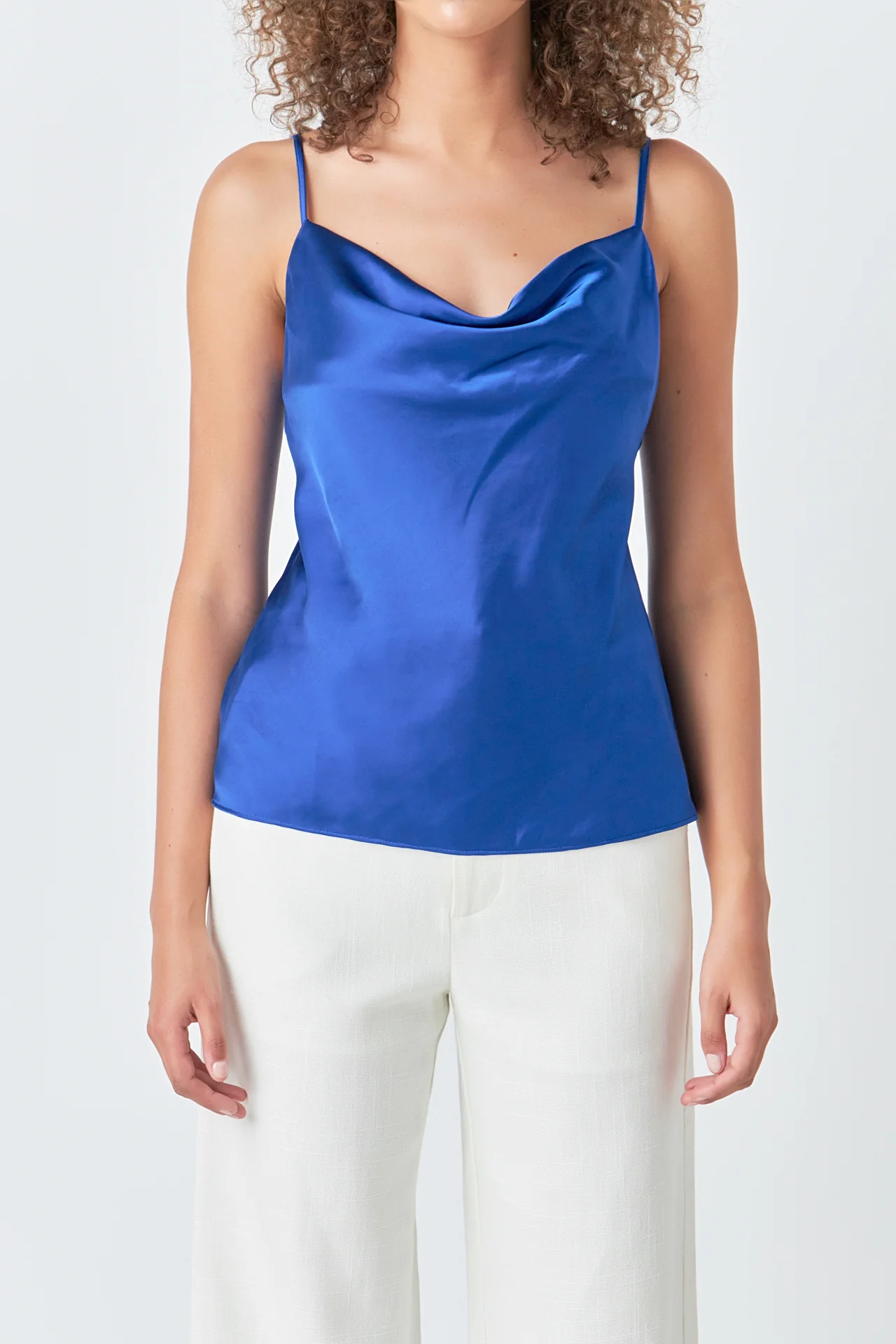Satin Cowl Neck Top