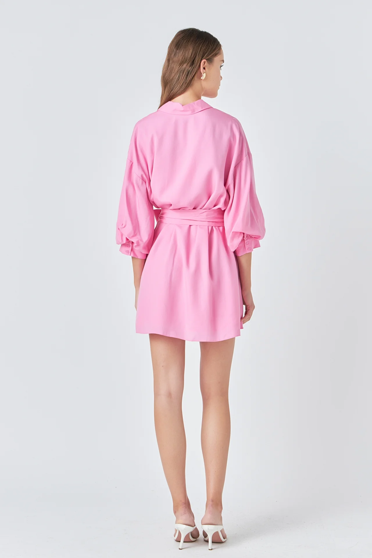 Belted Mini Shirt Dress