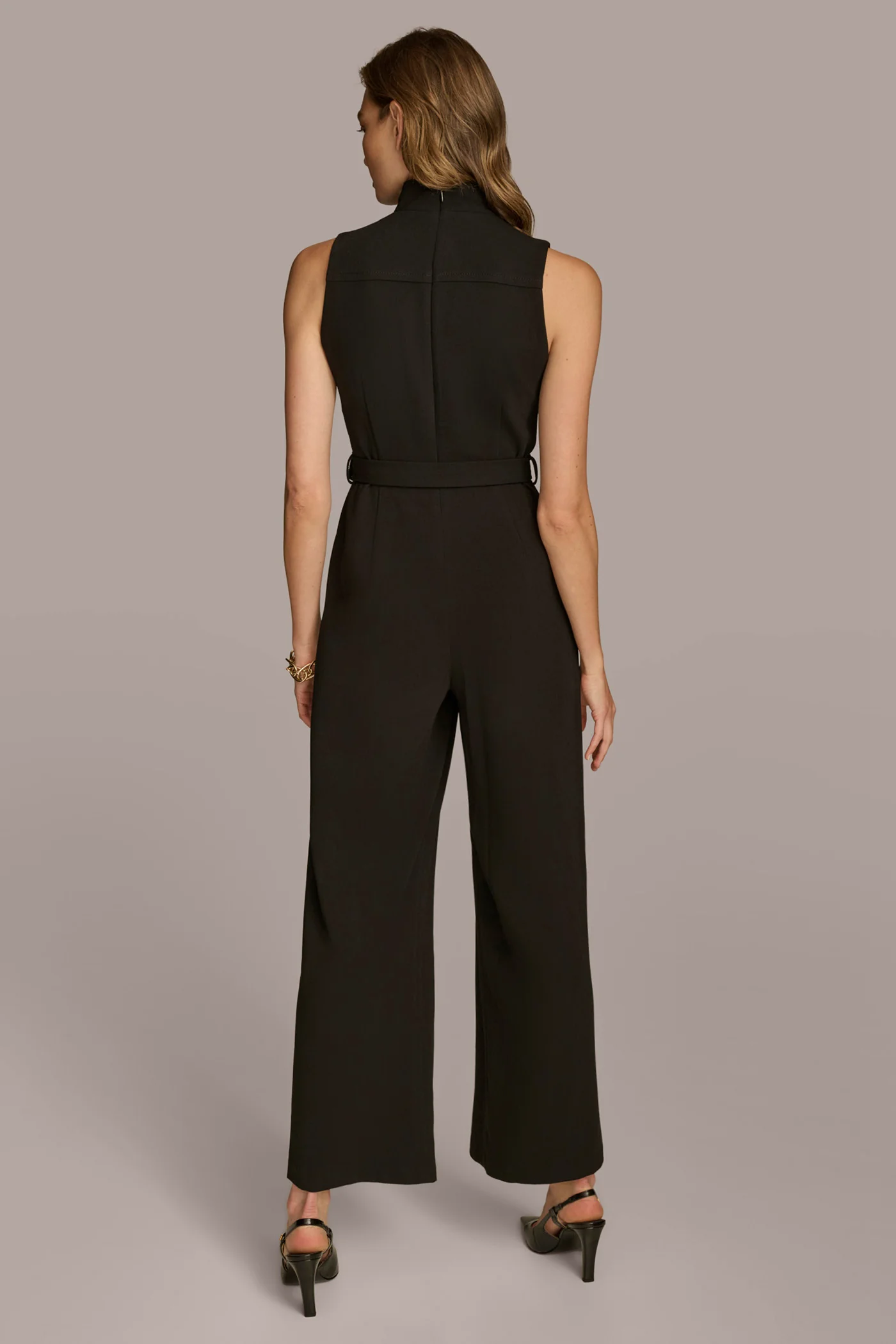 MOCK NECK JUMPSUIT WITH HARDWARE