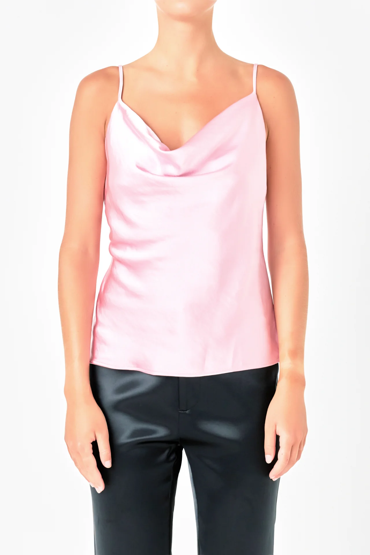 Satin Cowl Neck Top