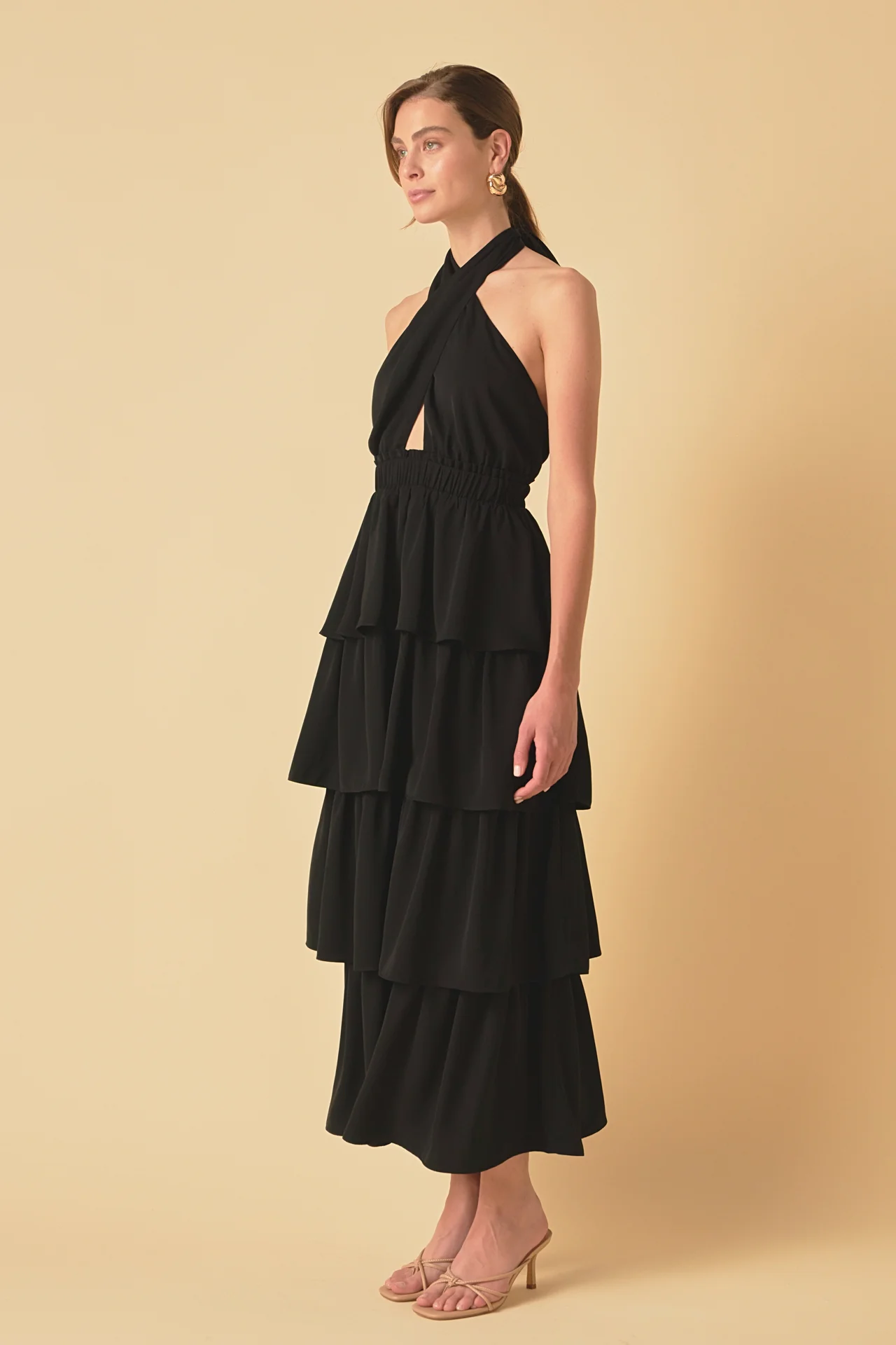 Criss Cross Halter Maxi Dress