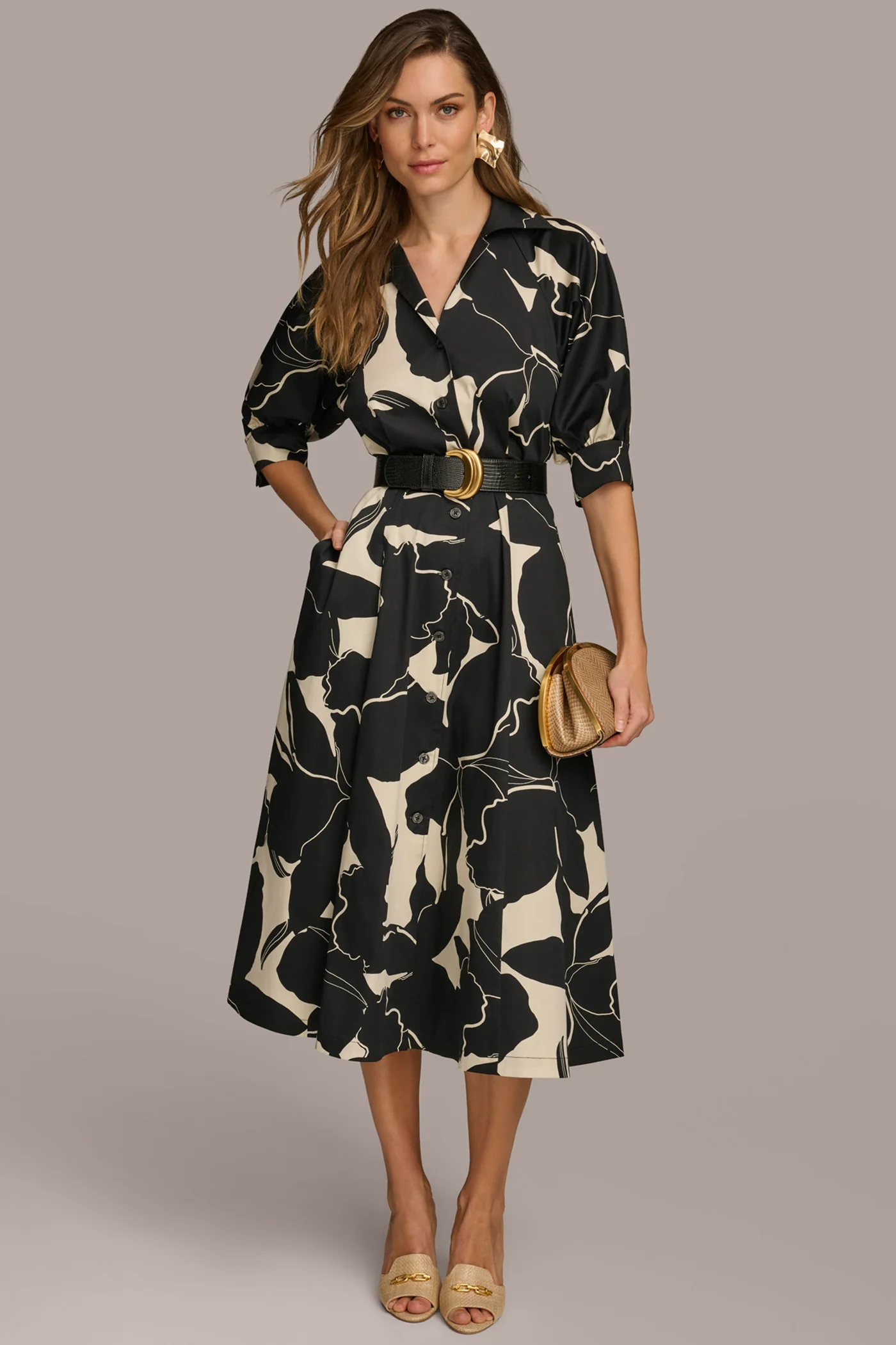 COTTON MIDI SHIRT DRESS