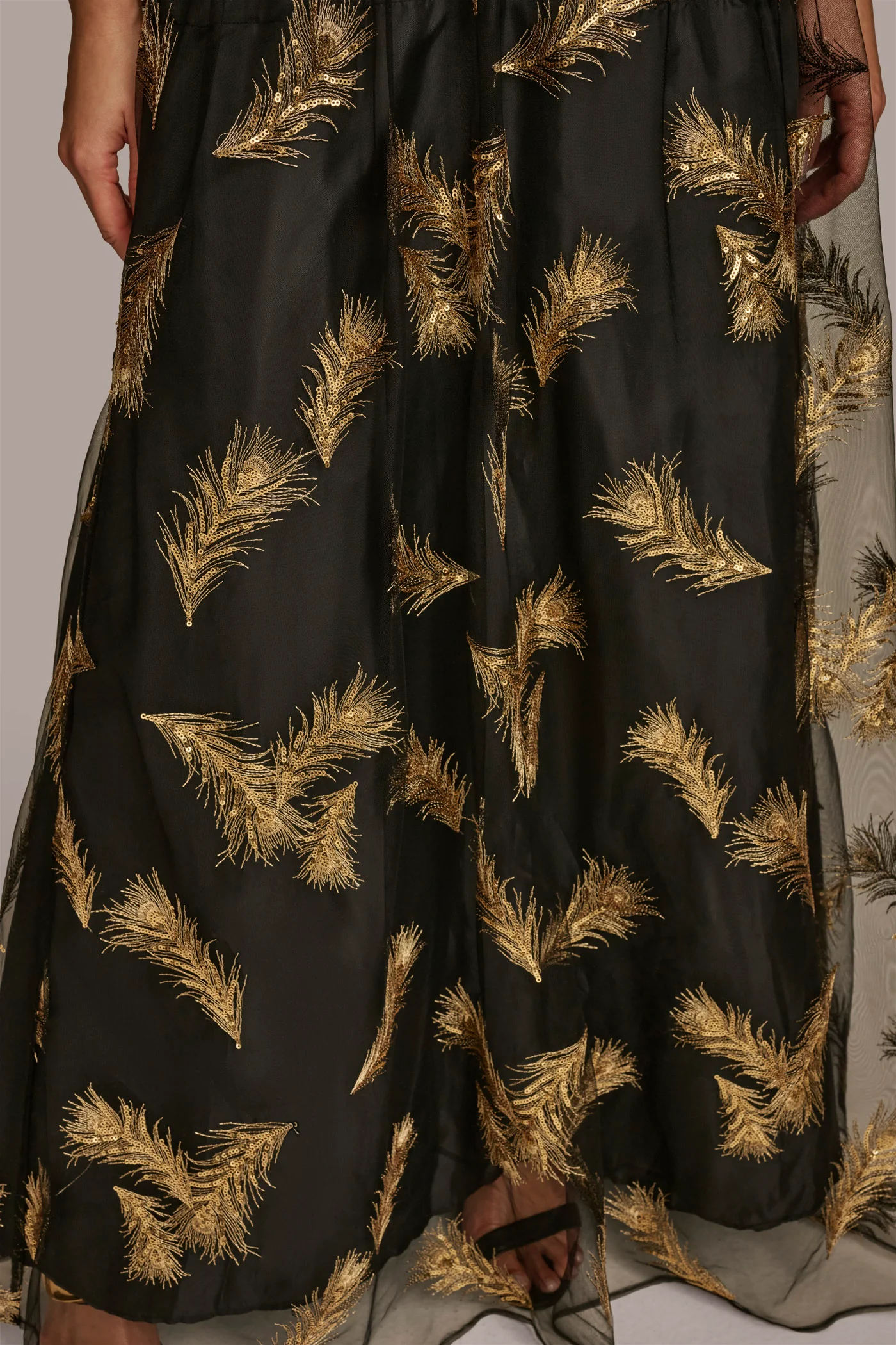 HALTER NECK GOWN WITH EMBELLISHED SEQUIN