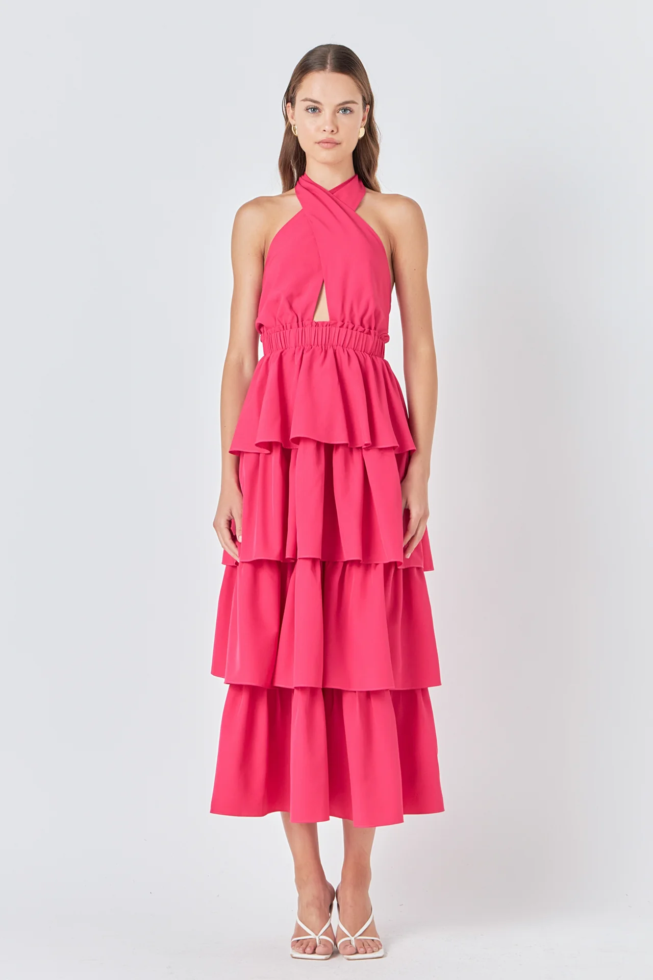 Criss Cross Halter Maxi Dress