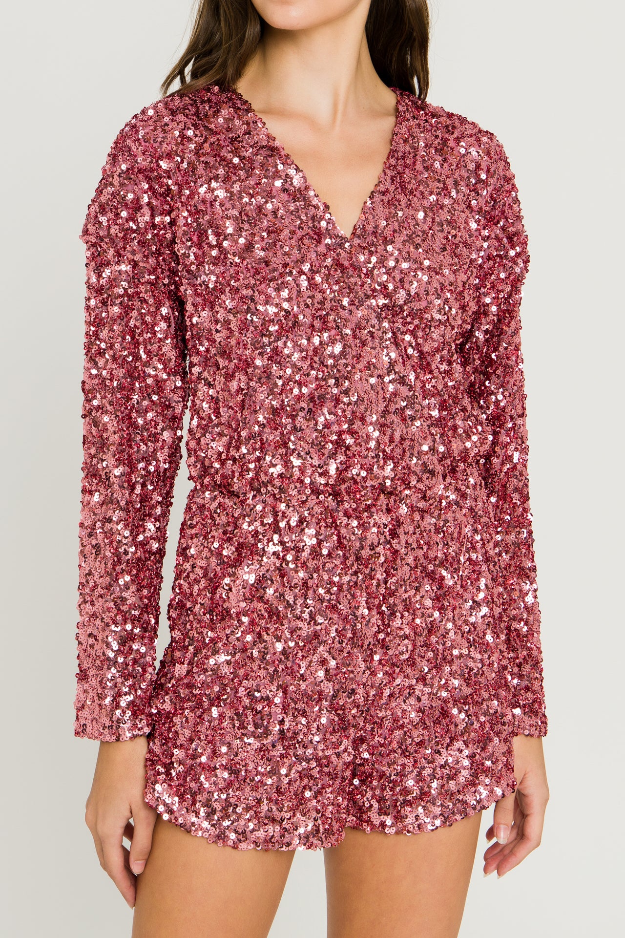 Sequin Wrap Romper