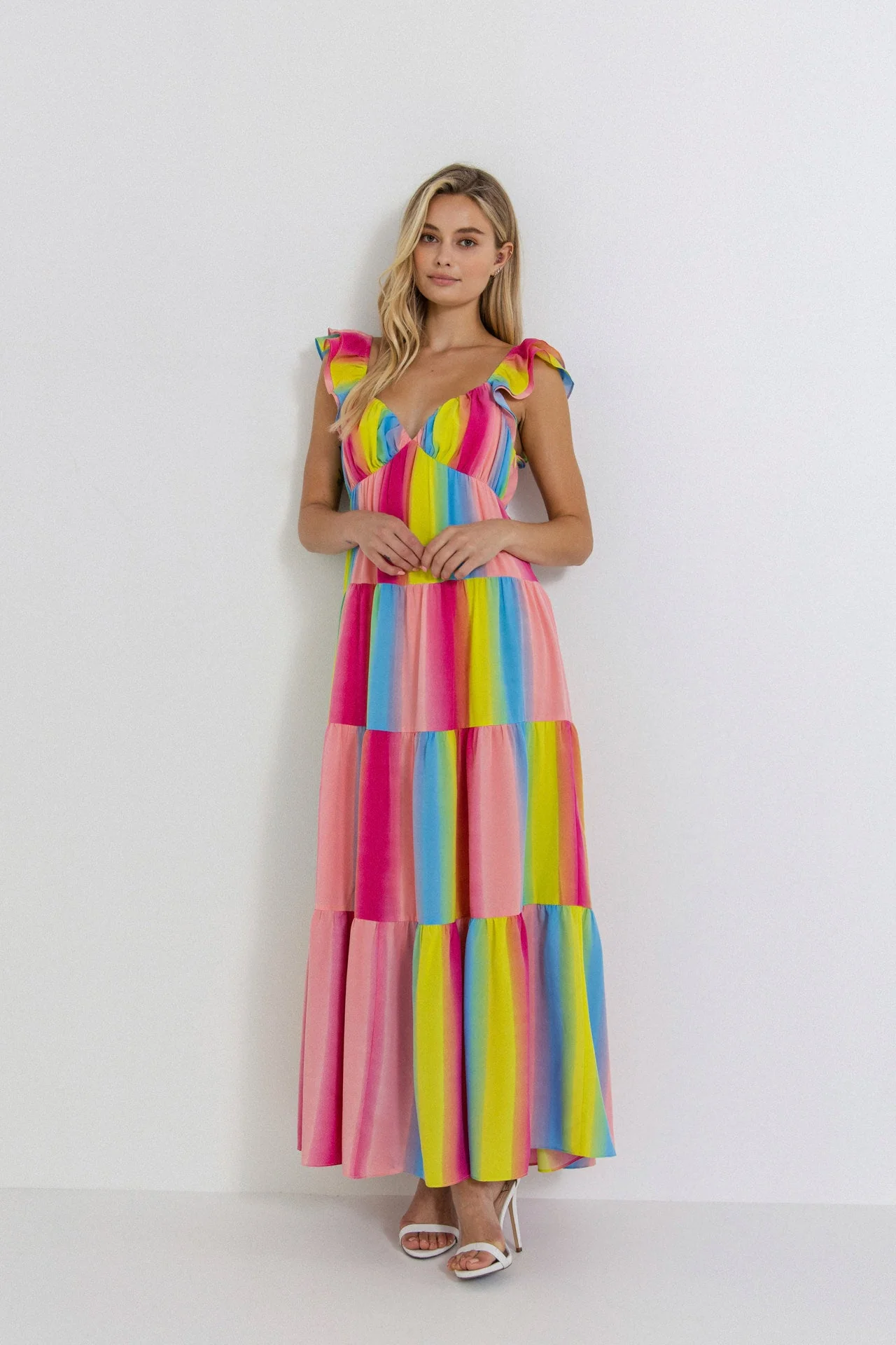 Ombre Stripe Maxi Dress