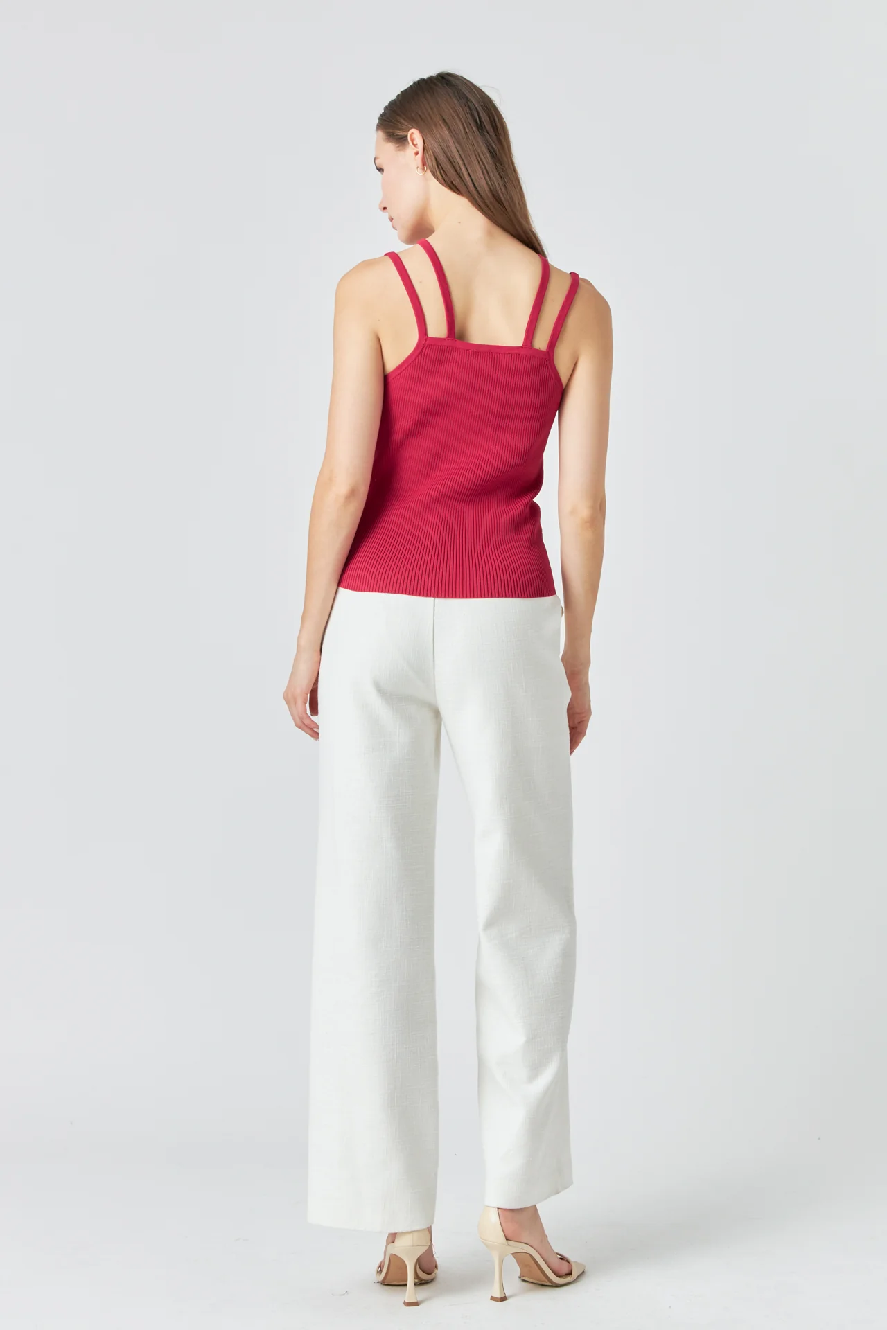 Strap Detail Fitted Knit Top