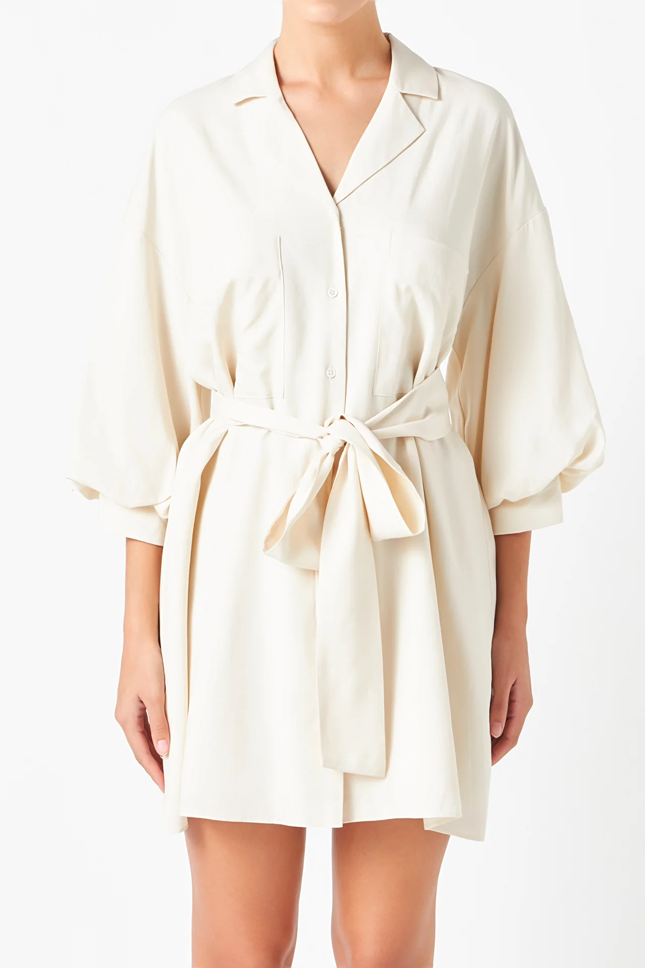 Belted Mini Shirt Dress