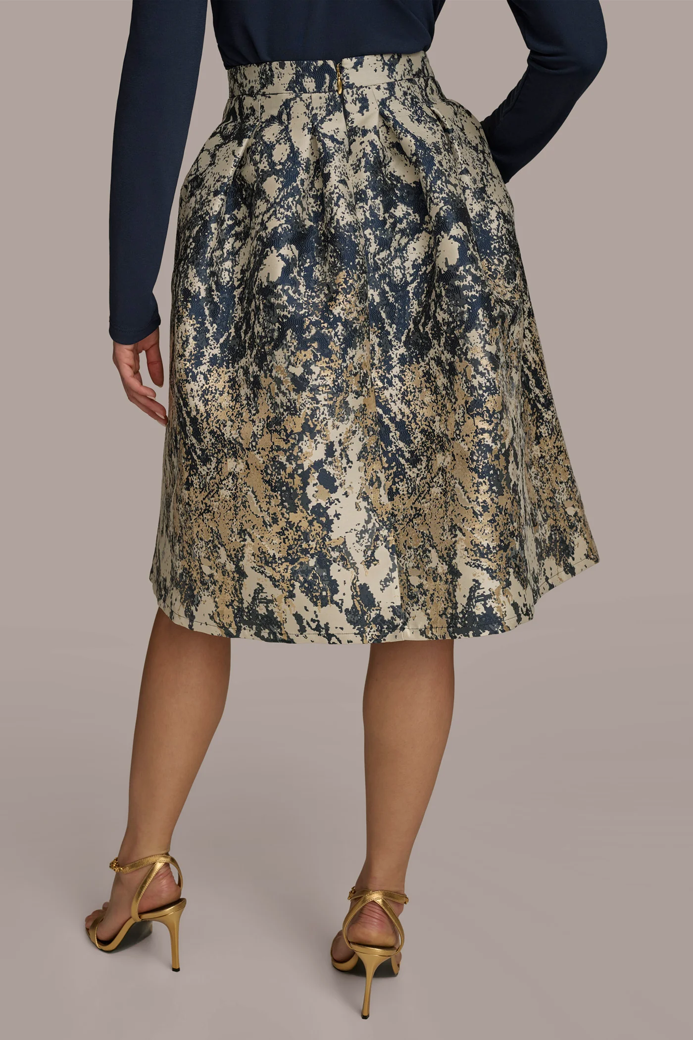 METALLIC JACQUARD SKIRT