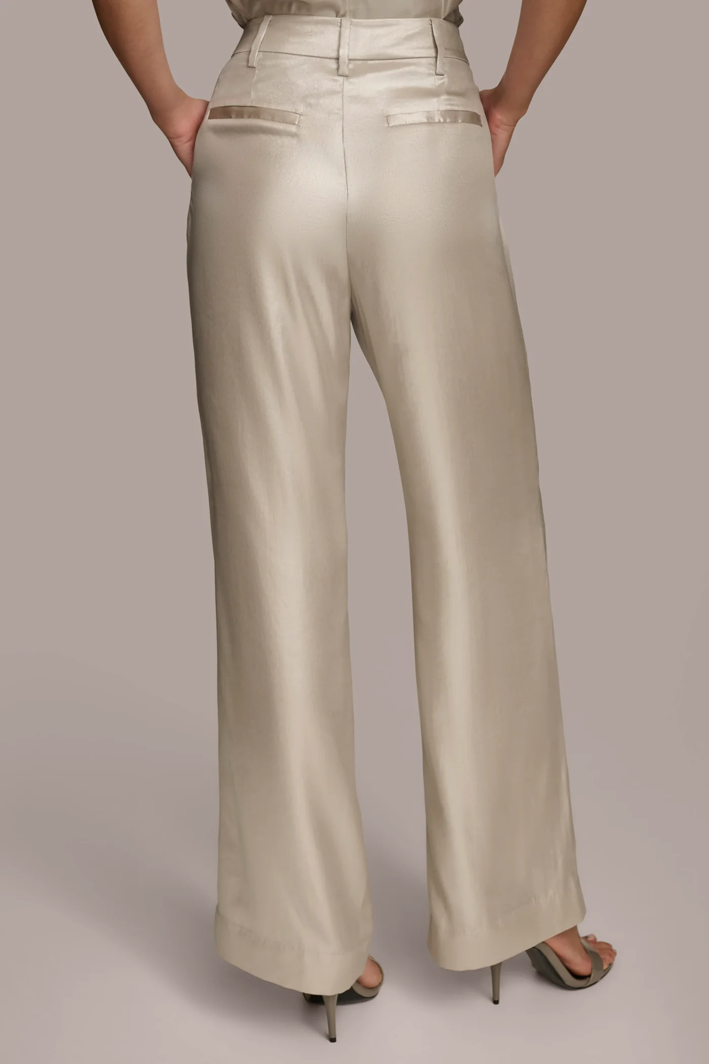 NOVELTY PLEATED WIDE LEG TROUSER