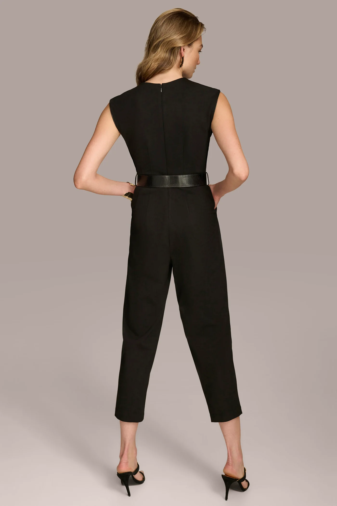 V NECK CROPPED JUMPSUIT