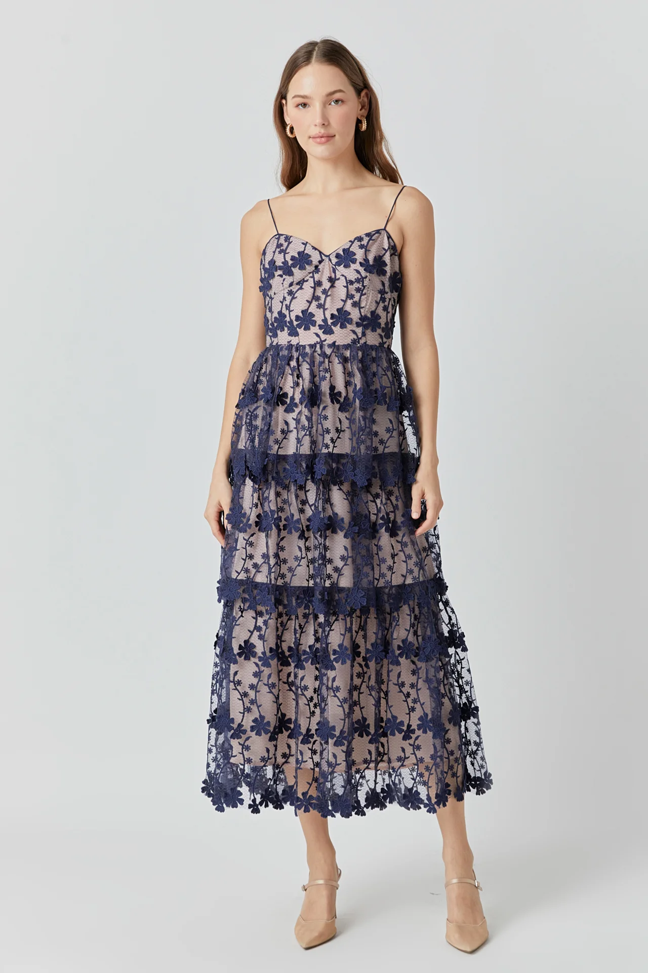 Crochet Layered Midi Dress