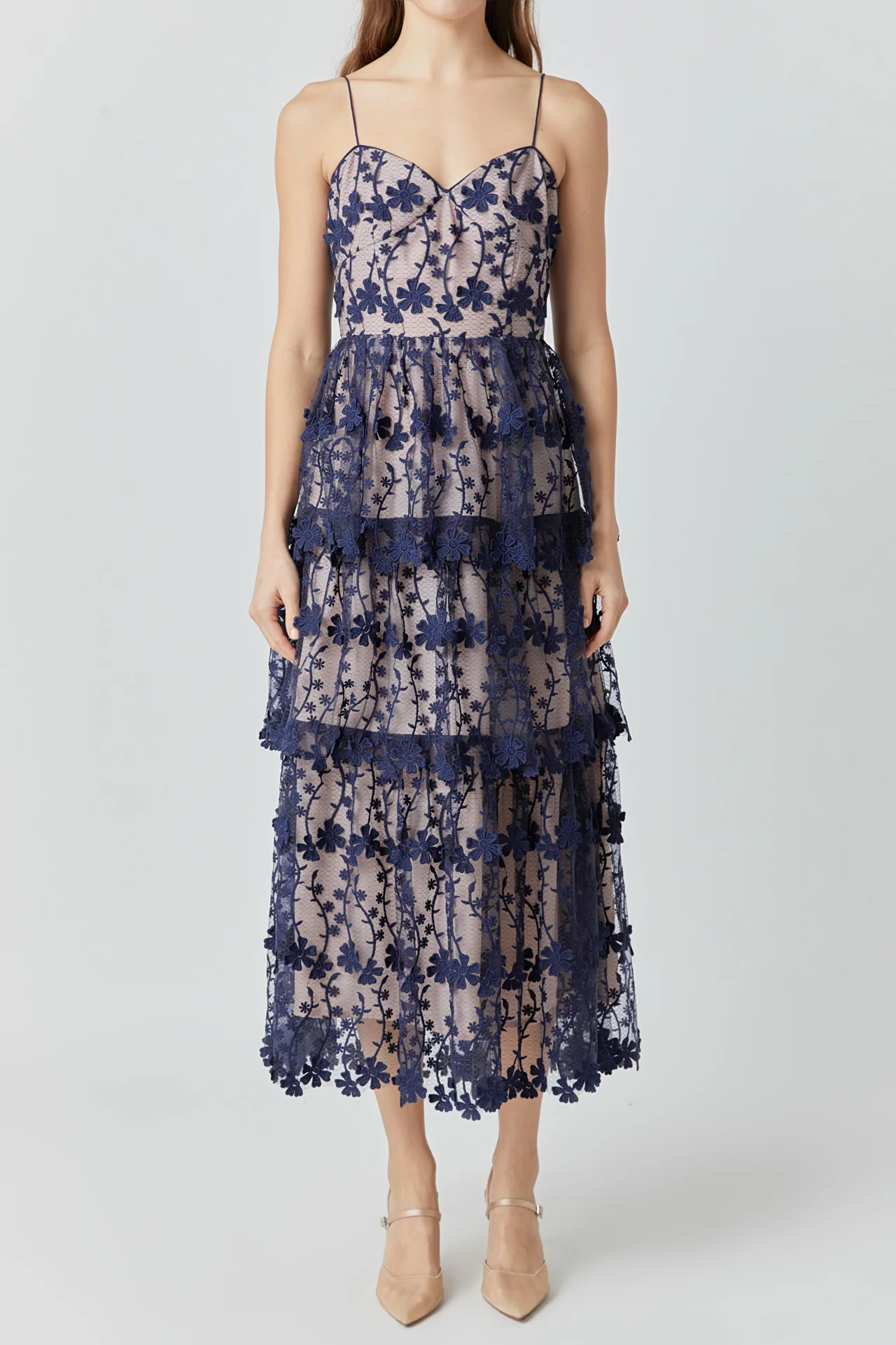 Crochet Layered Midi Dress