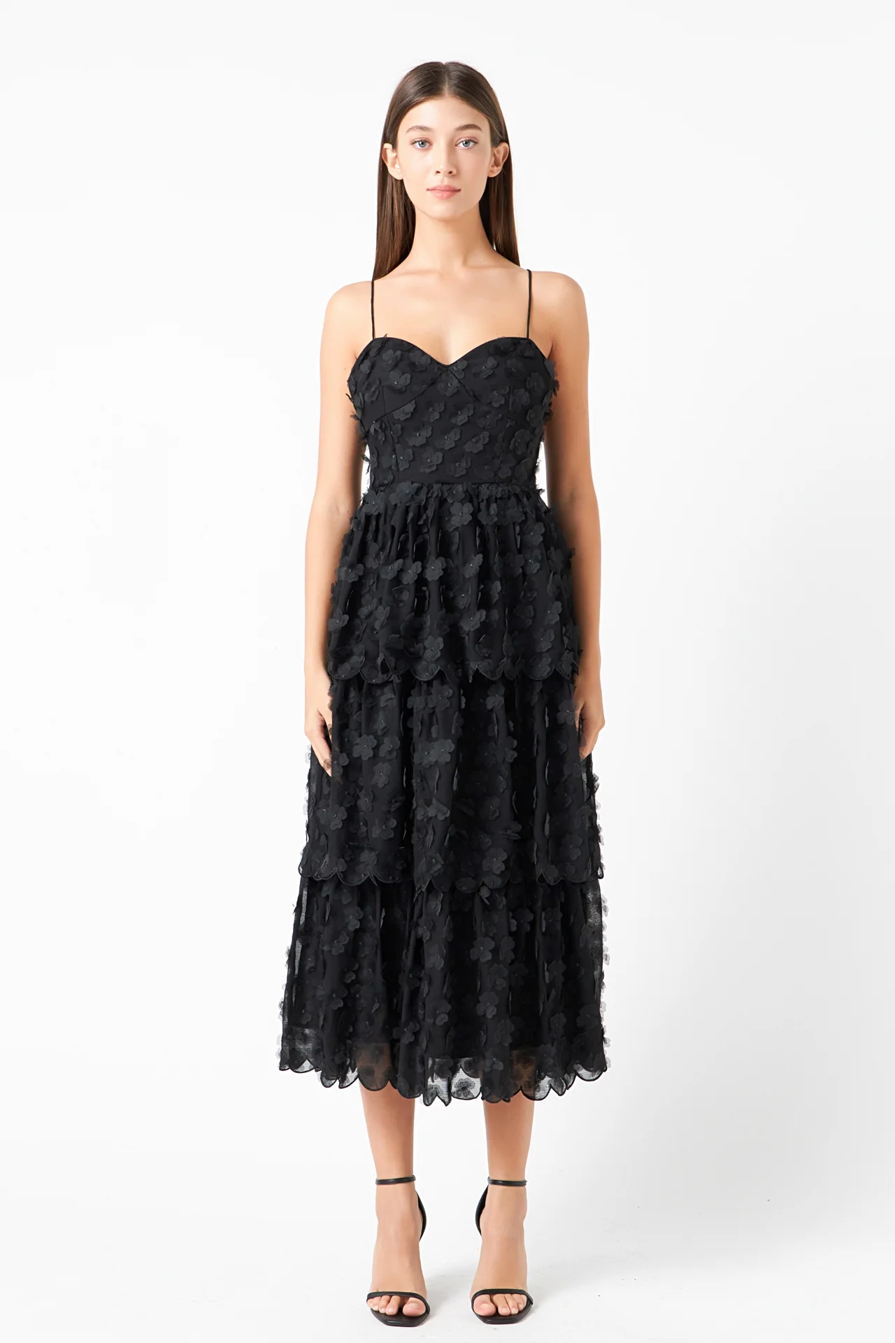 Floral Tiered Midi Dress