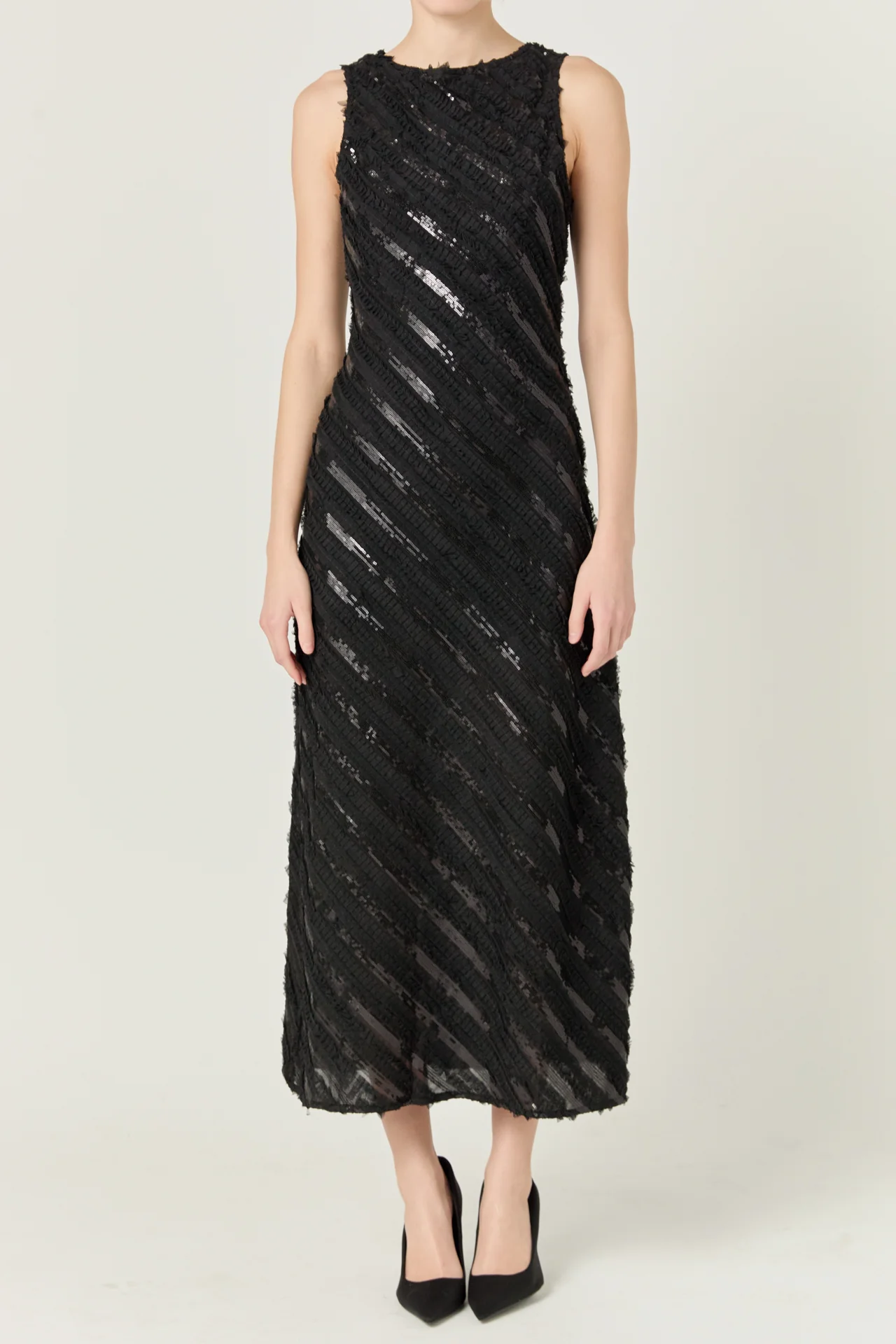 Textured Sleeveless Maxi Dress