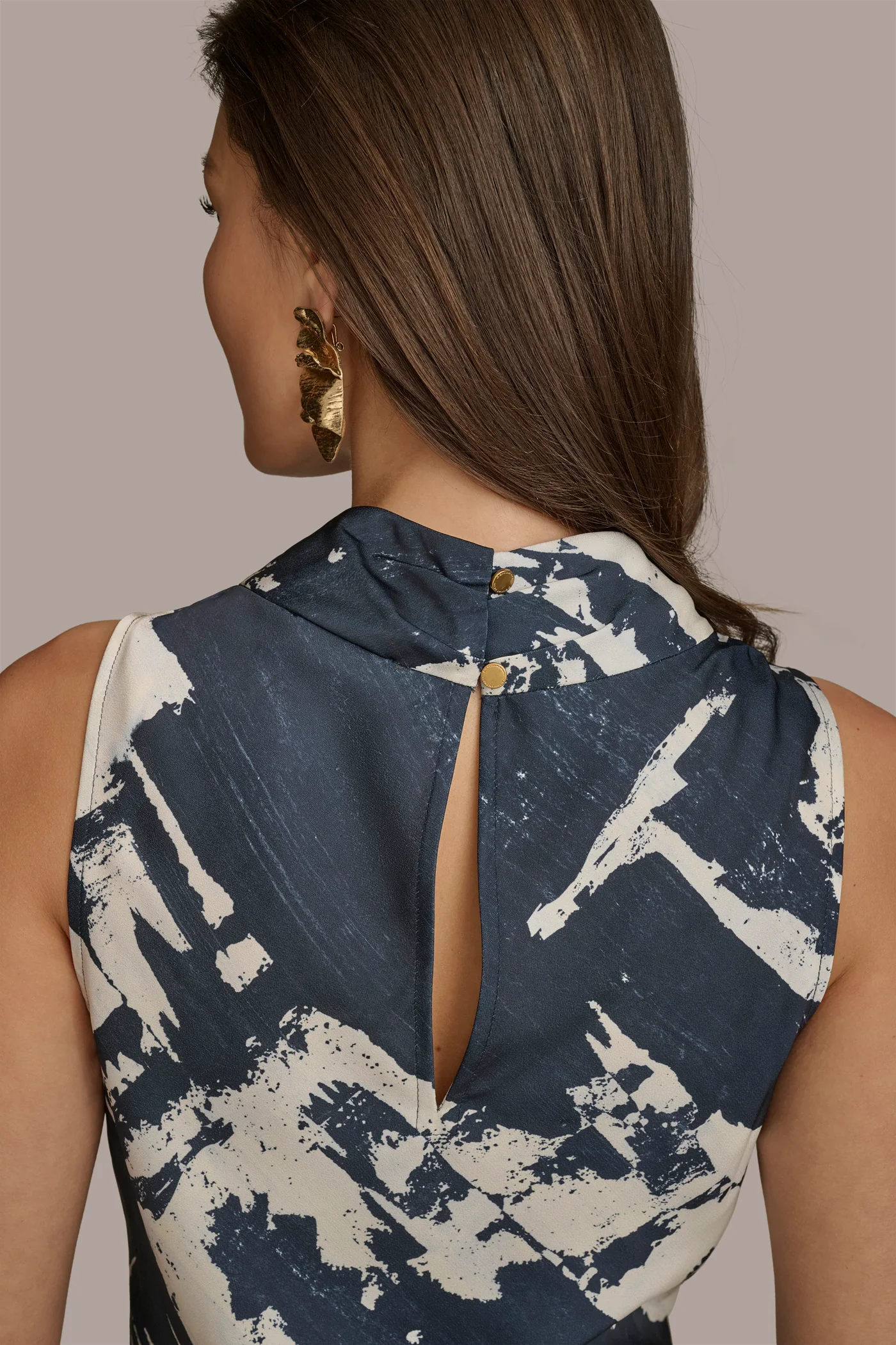PRINTED MOCK NECK DRESS