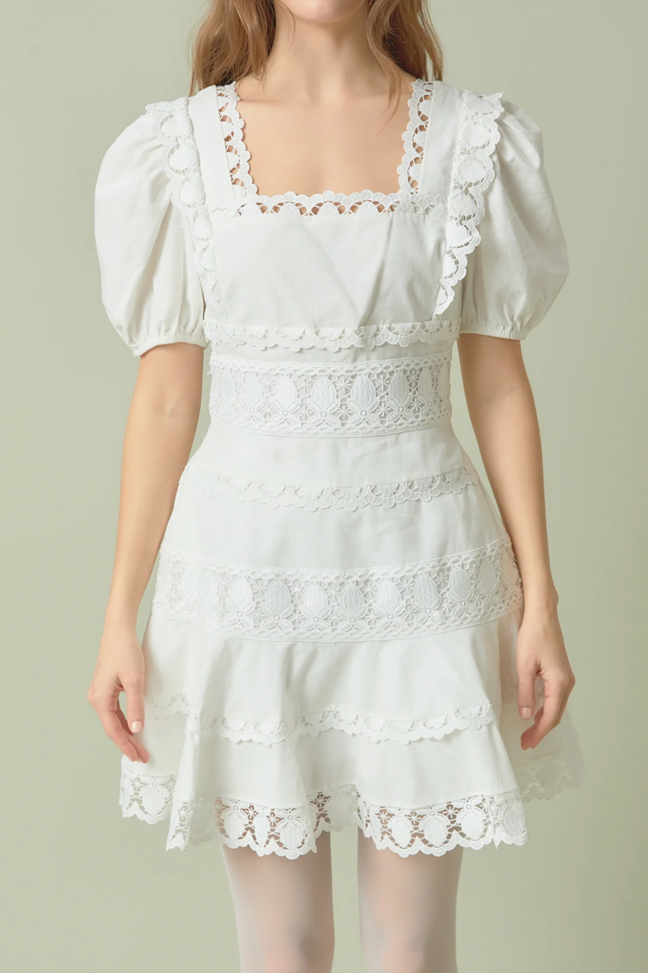 Lace Fit-and-Flare Mini Dress