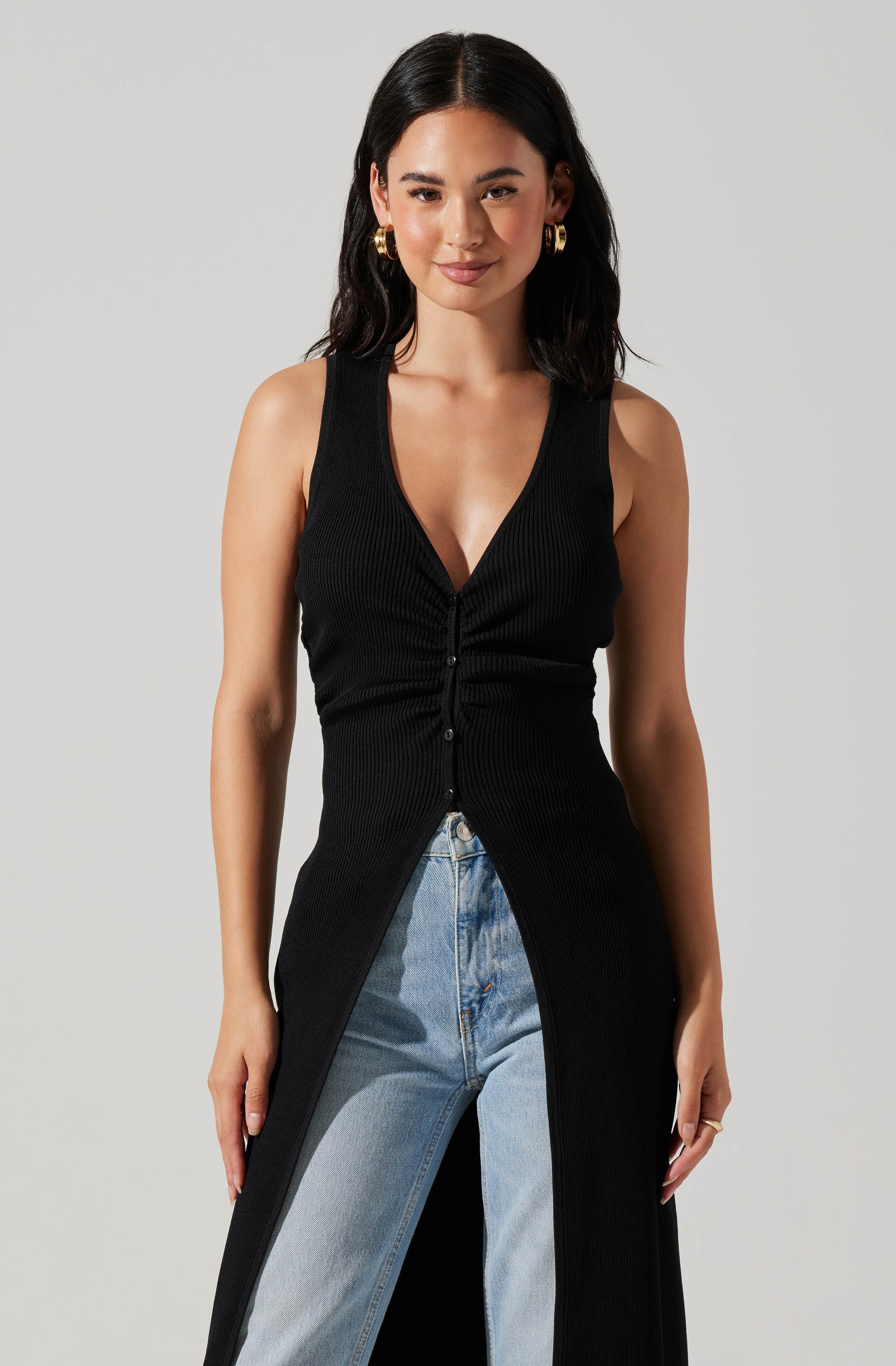Tezza Long Sleeveless Sweater