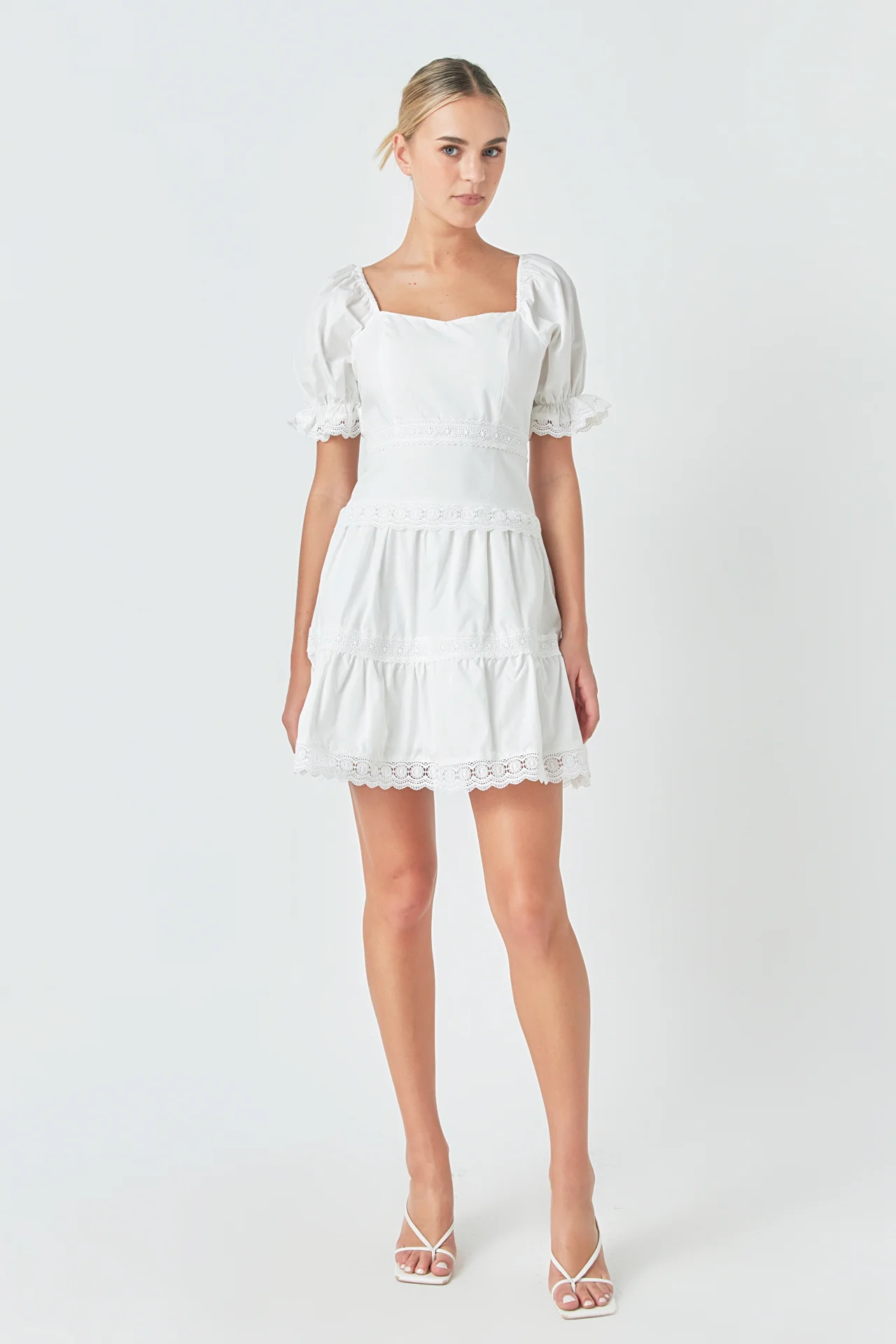 Sweetheart Lace Combo Puff Mini