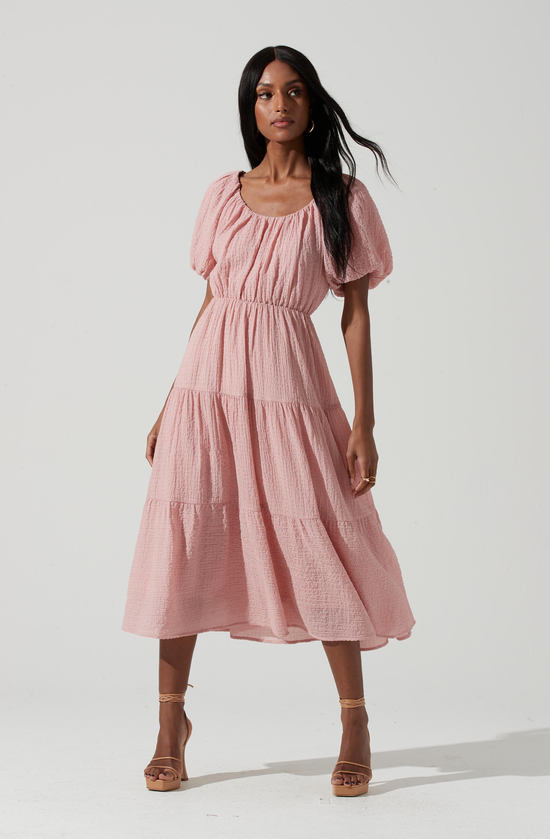 Smocked Tiered Midi Dress