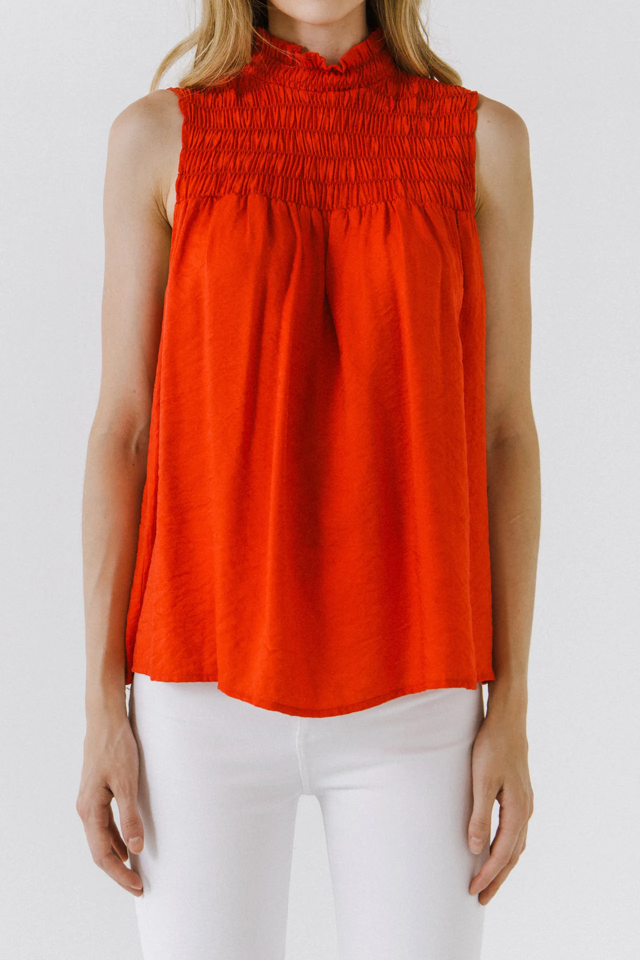 Smocked Yoke Halter Top