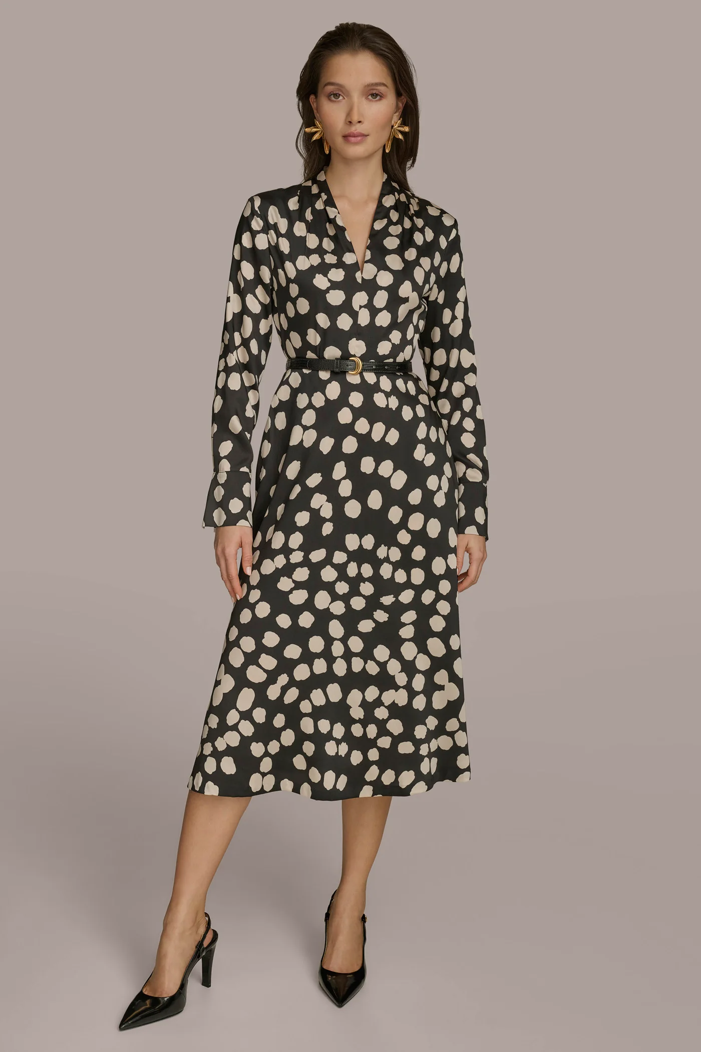 POLKA DOT A LINE MIDI DRESS