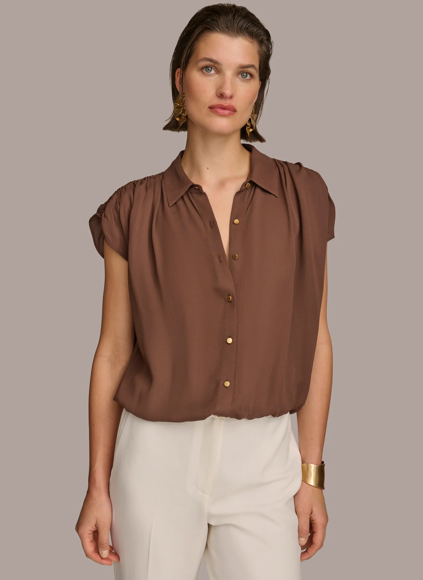 ELASTIC HEM BLOUSE