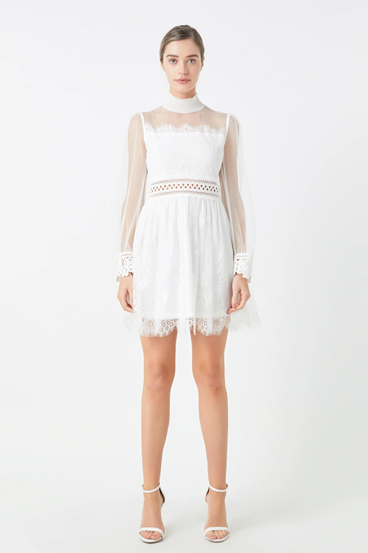 Long Sleeve Lace Mini Dress