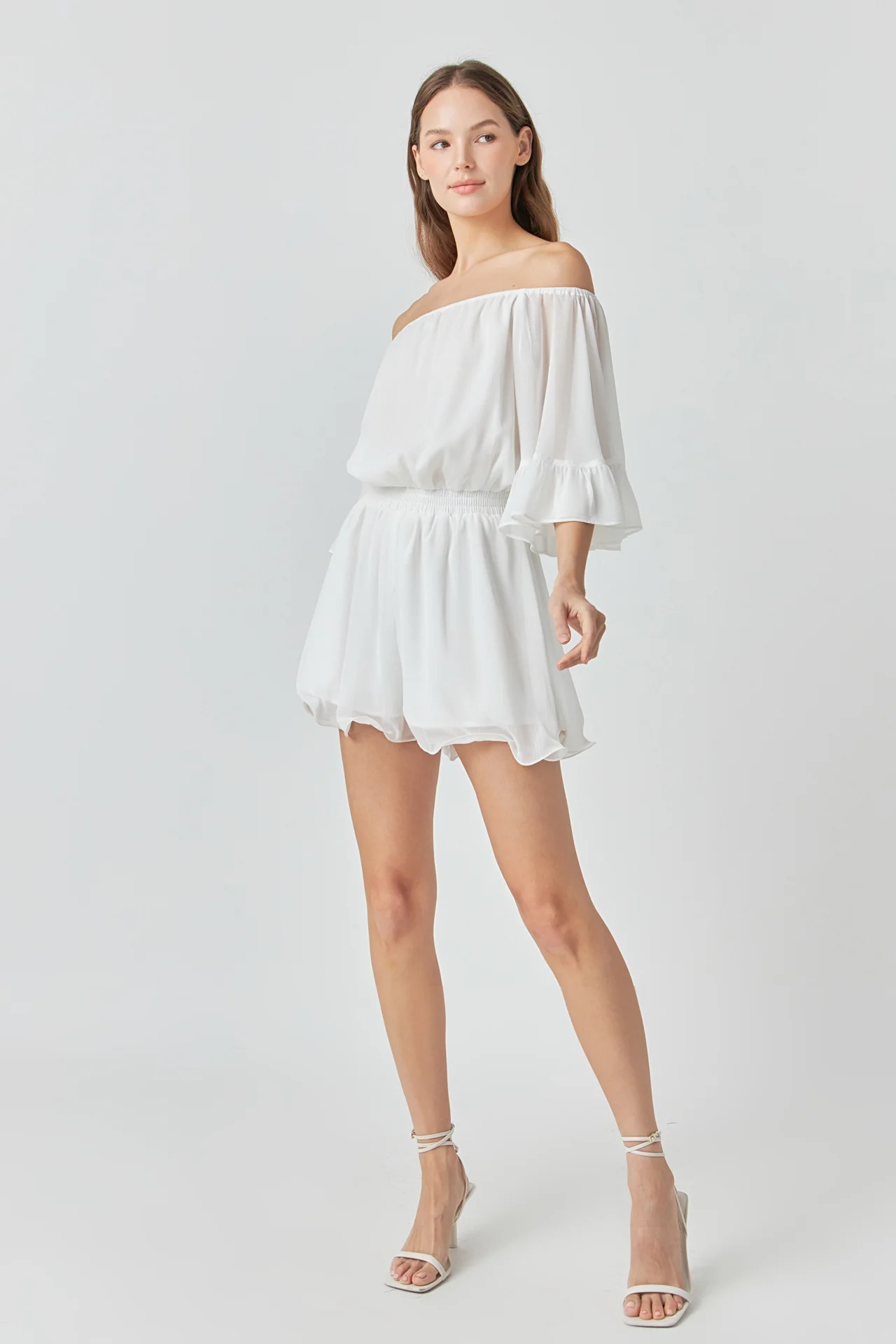 Ruffled Sleeve Romper