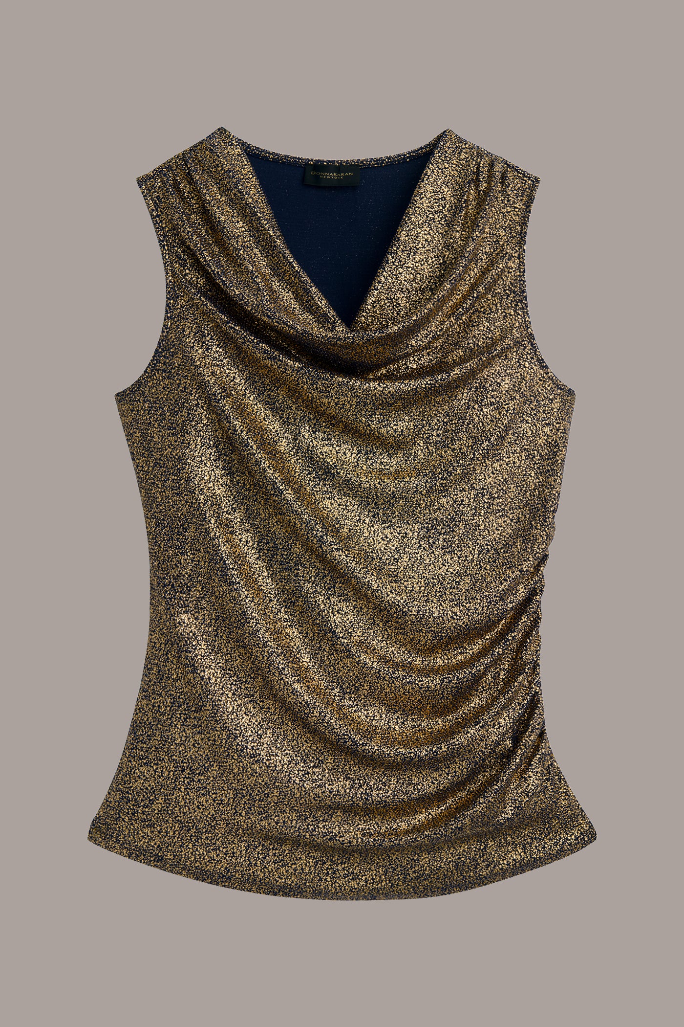 FOIL COWL NECK TOP