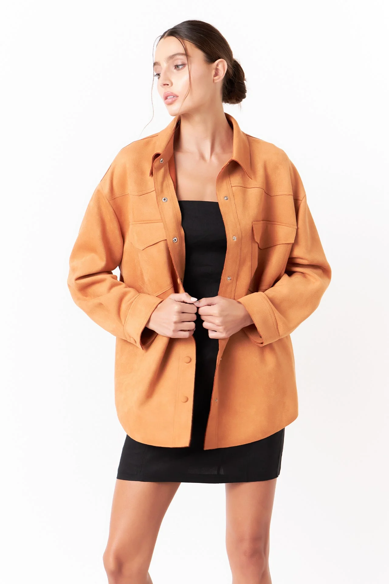 Oversized Faux Suede Shirt