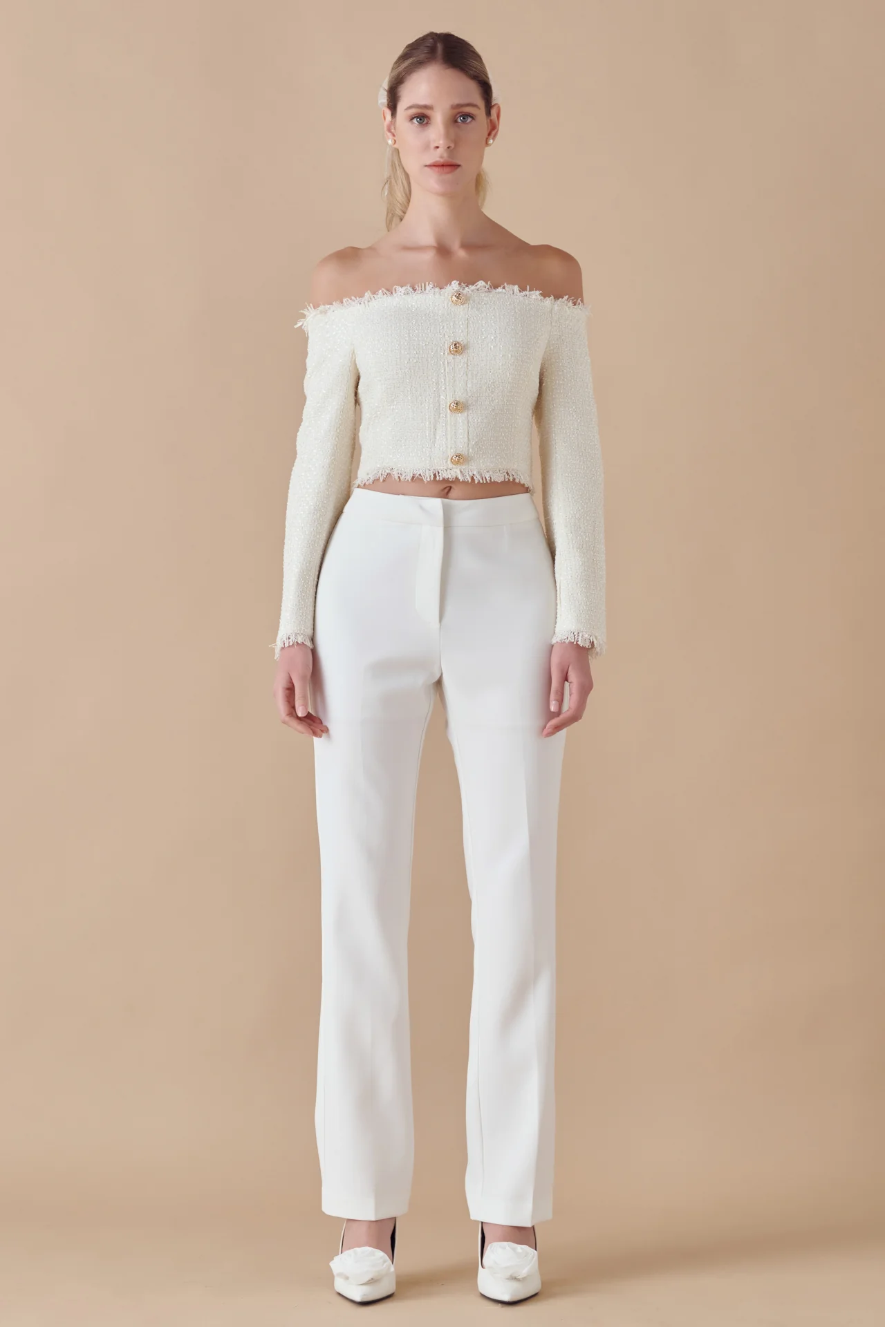 Off-The-Shoulder Long Sleeve Top