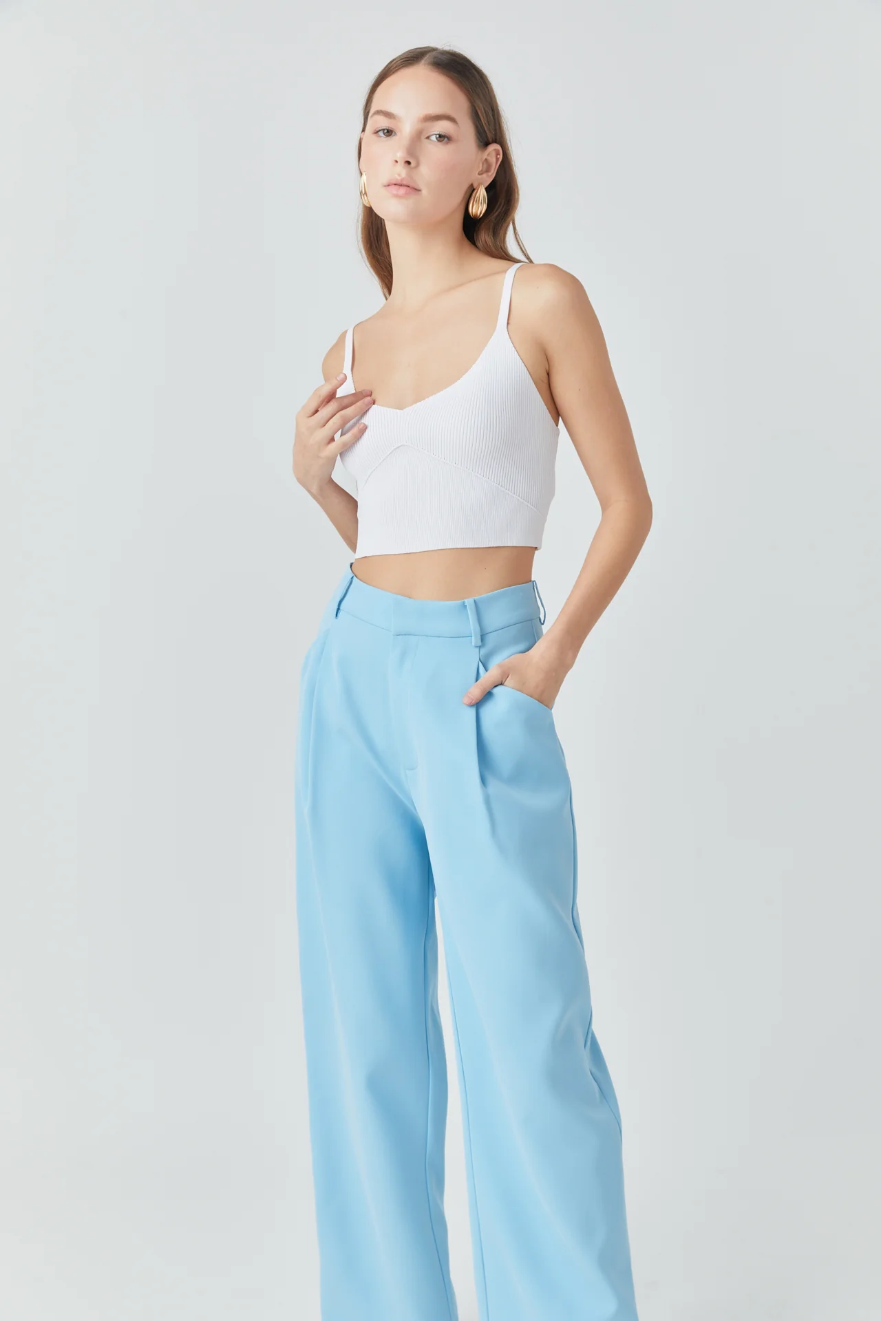 High-Waisted Suit Trousers