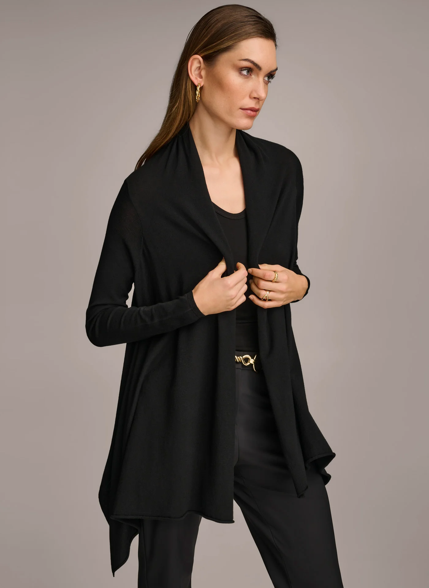LONG SLEEVE DRAPE CARDIGAN