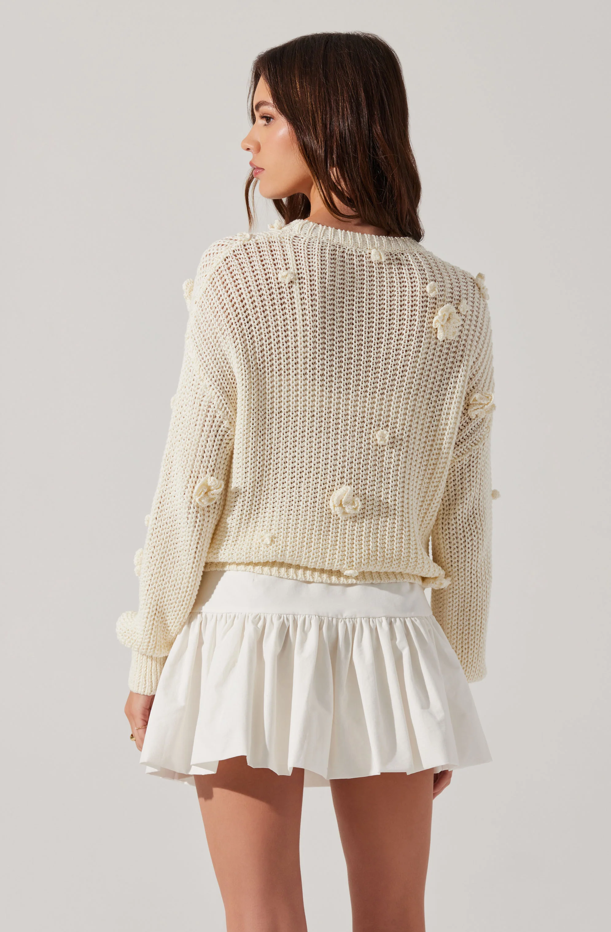 Hayley 3D Floral Crochet Sweater