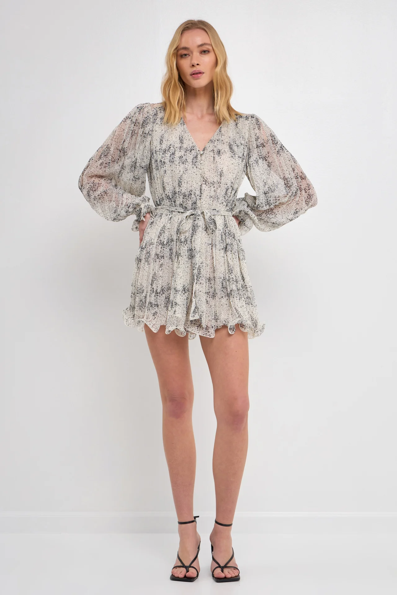 Speckled Pleated Romper