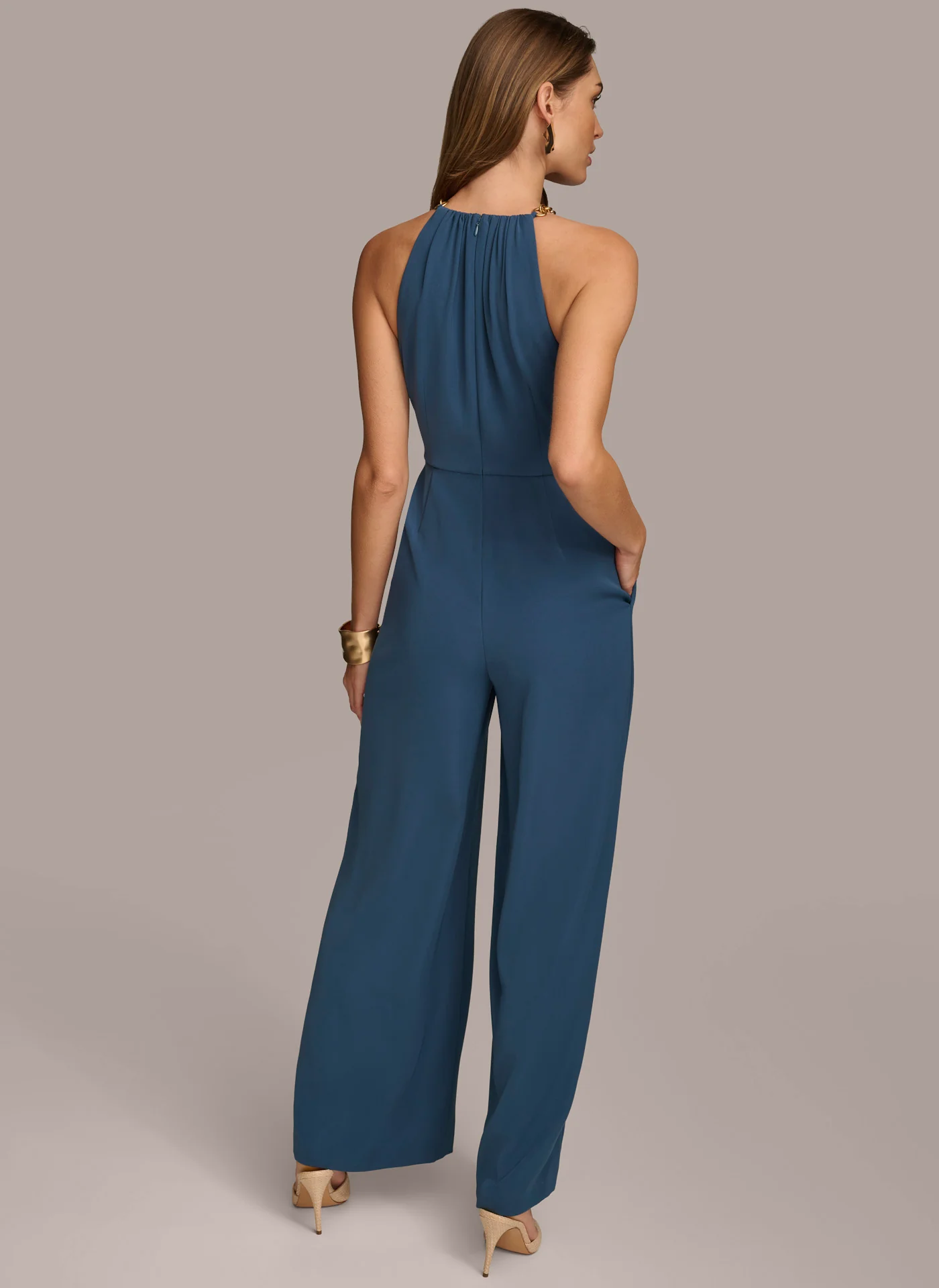 HALTER NECK CHAIN JUMPSUIT