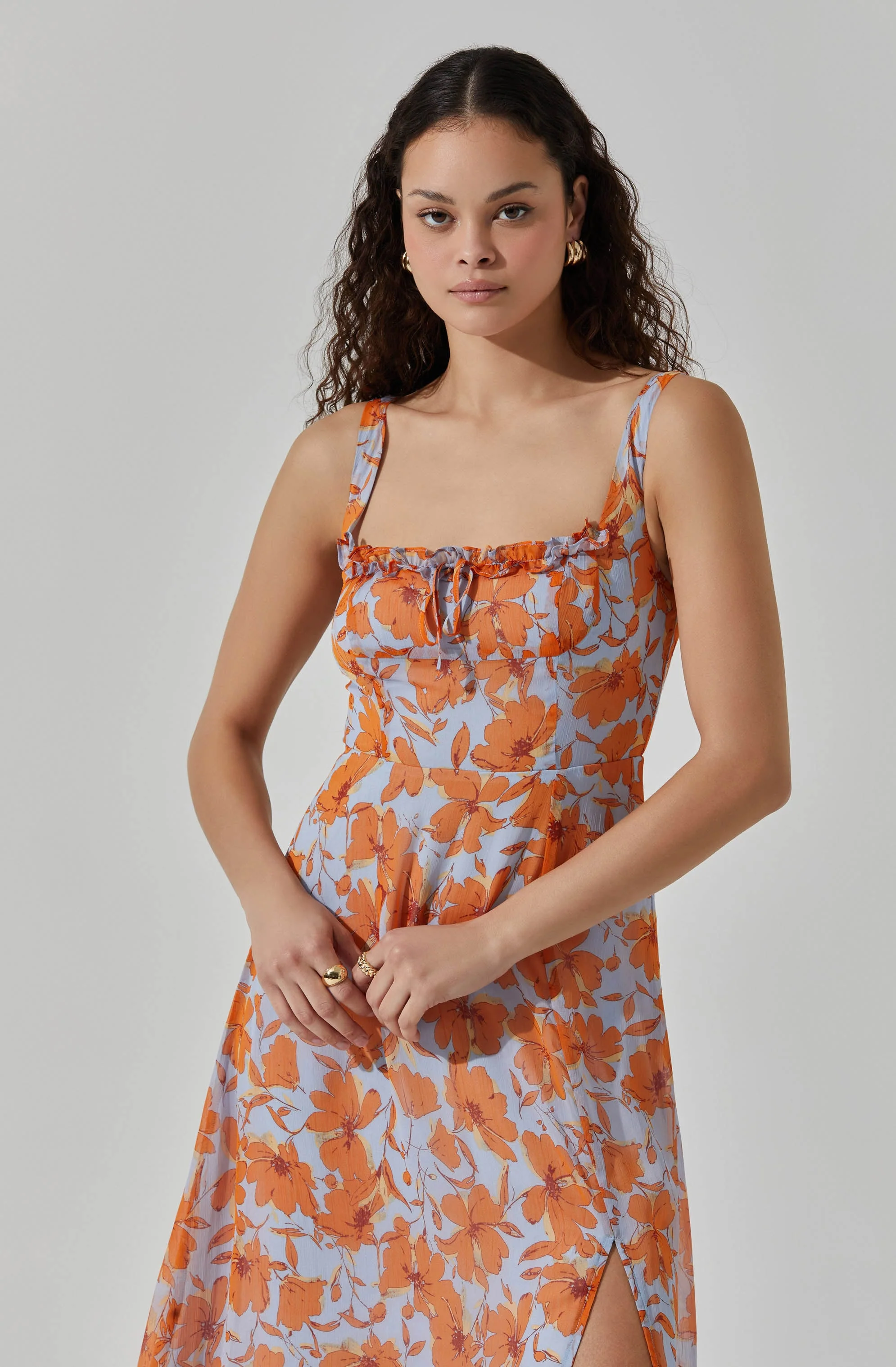 Square Neck Midi Dress