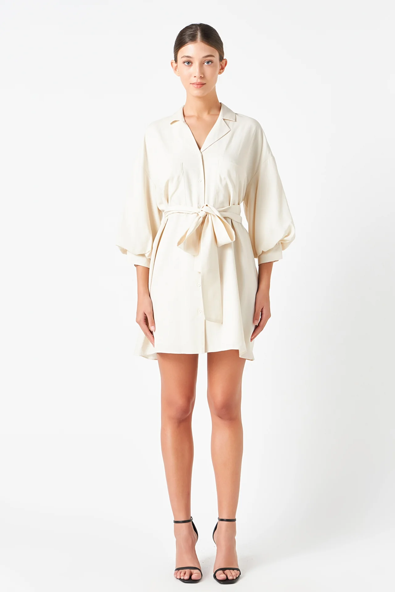 Belted Mini Shirt Dress