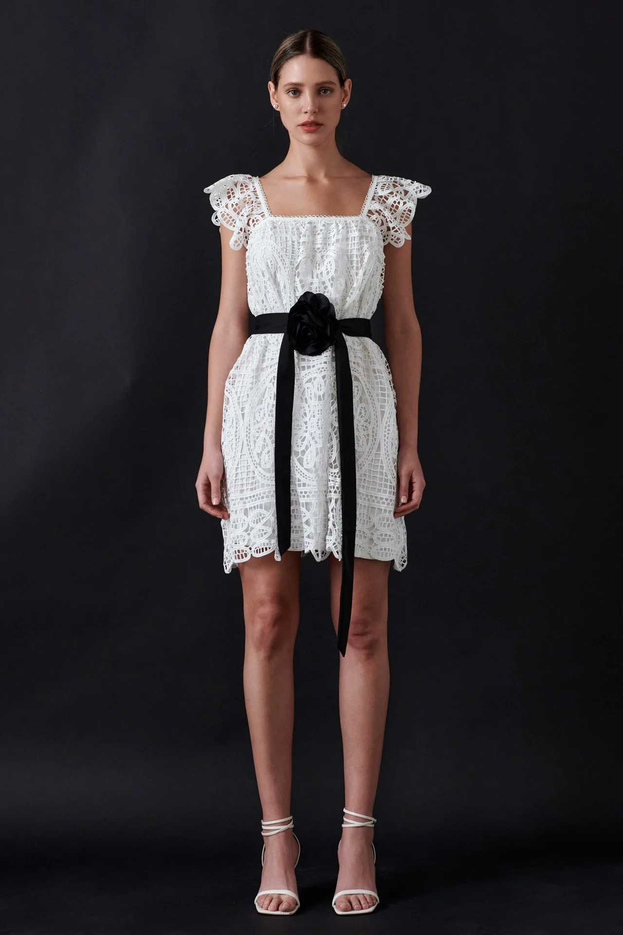 Flounce Laced Mini Dress