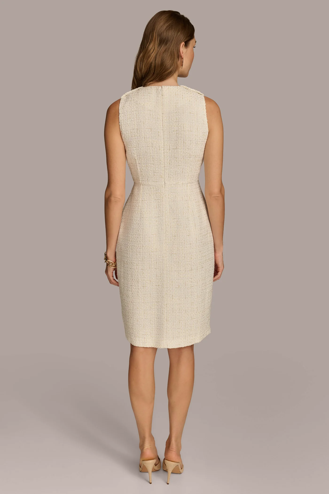 TWEED MIDI DRESS WITH BUTTONS