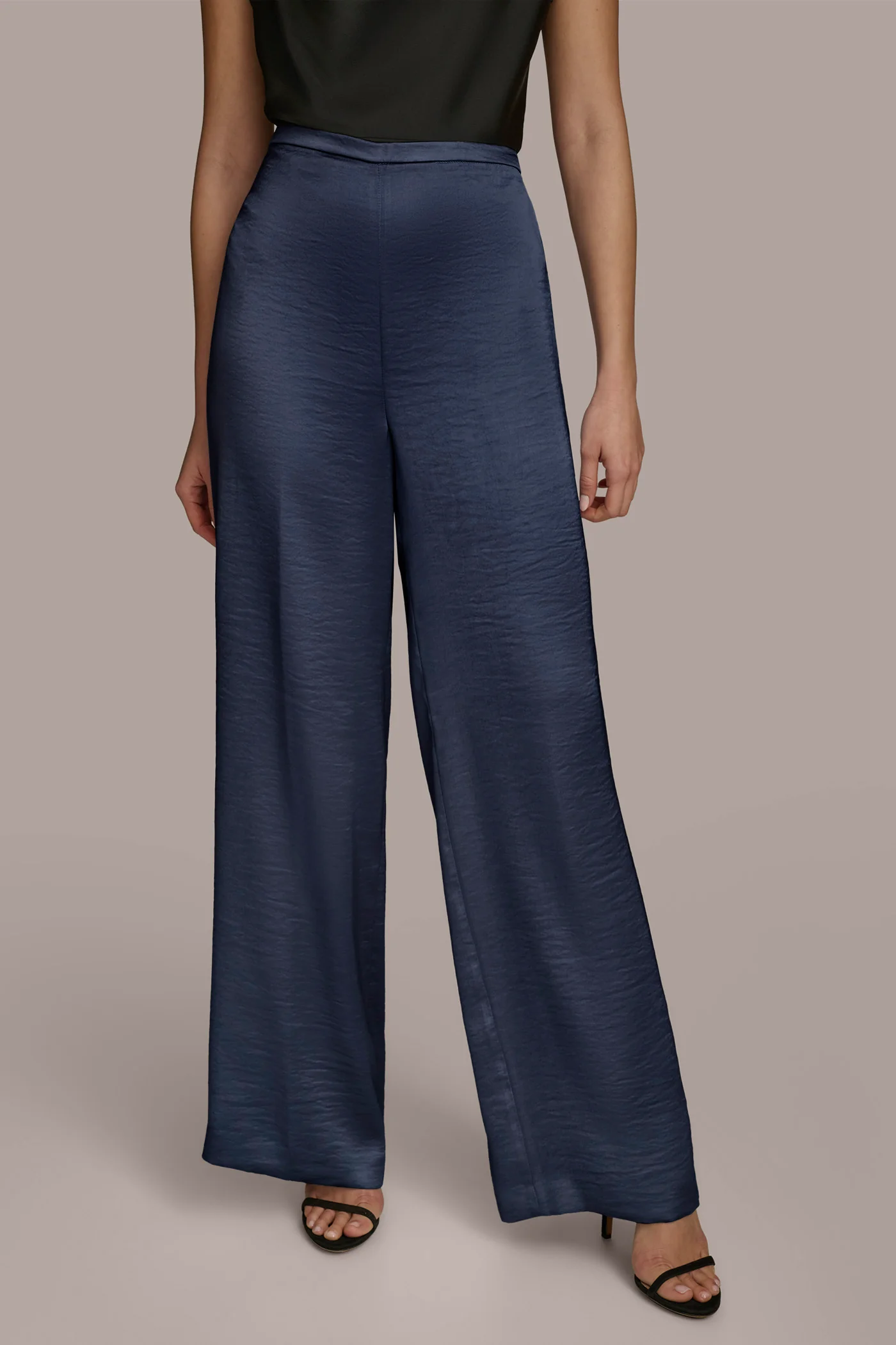 FLAT FRONT WIDE LEG PANT