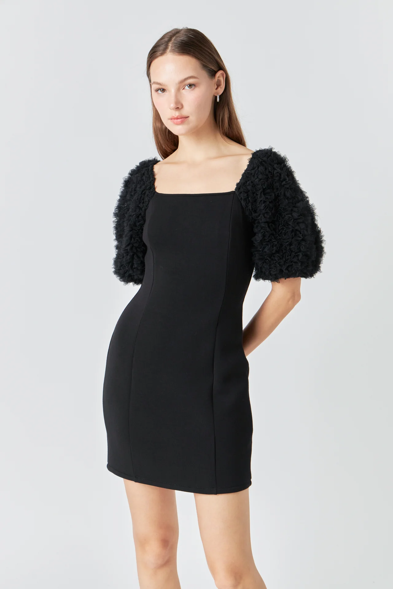 Puff Sleeve Mini Dress