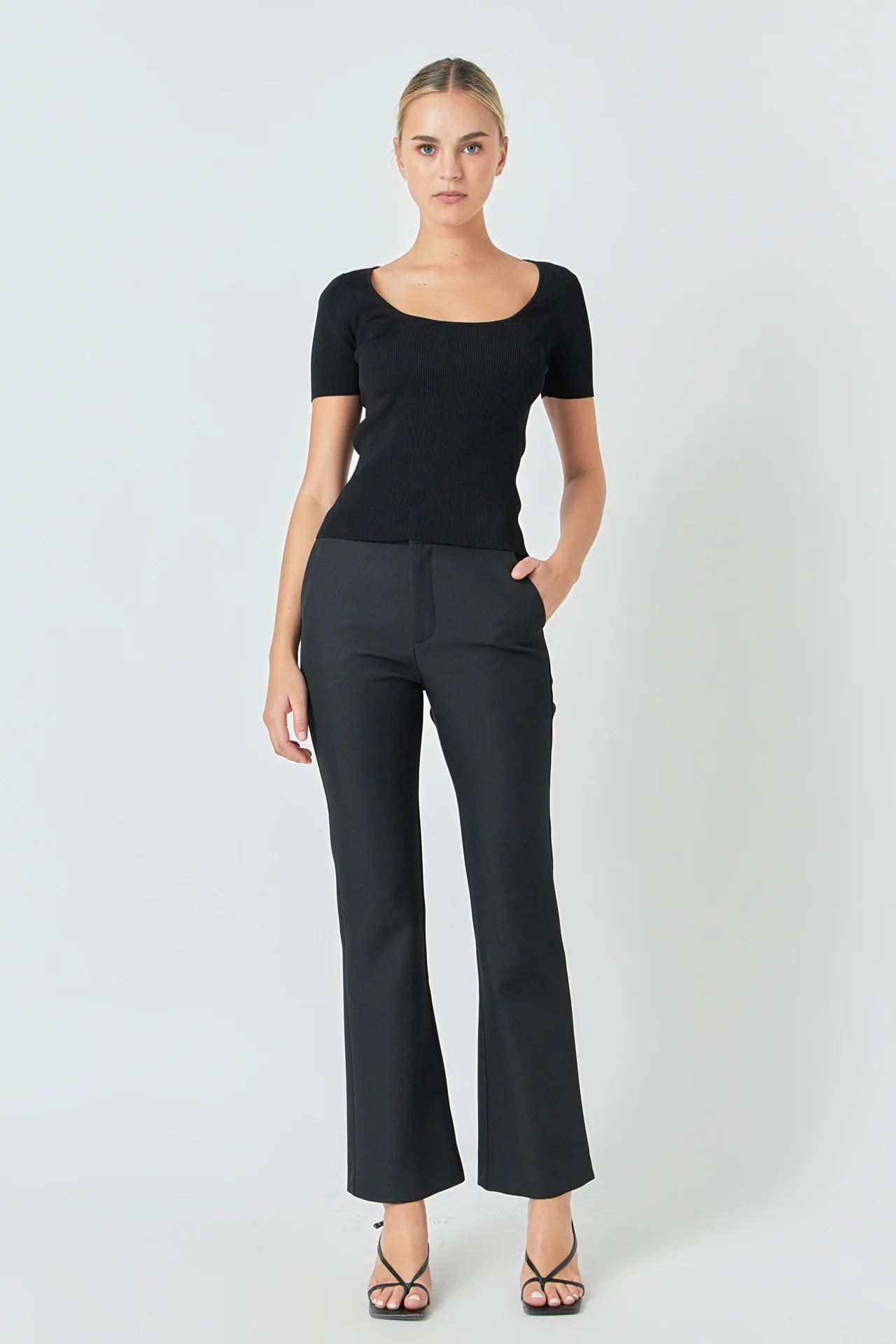 Ribbed Short Sleeve Top
