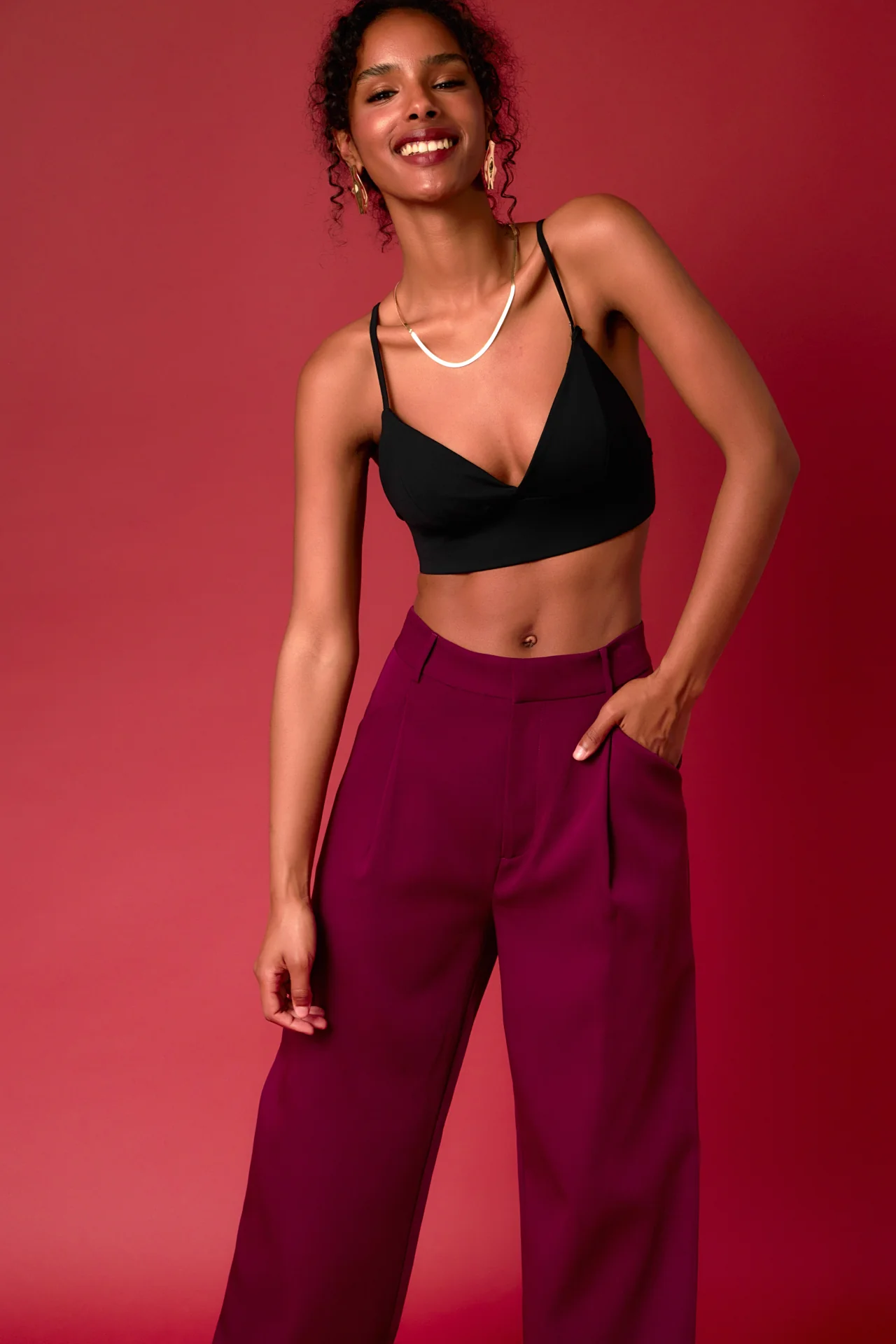 High-Waisted Suit Trousers
