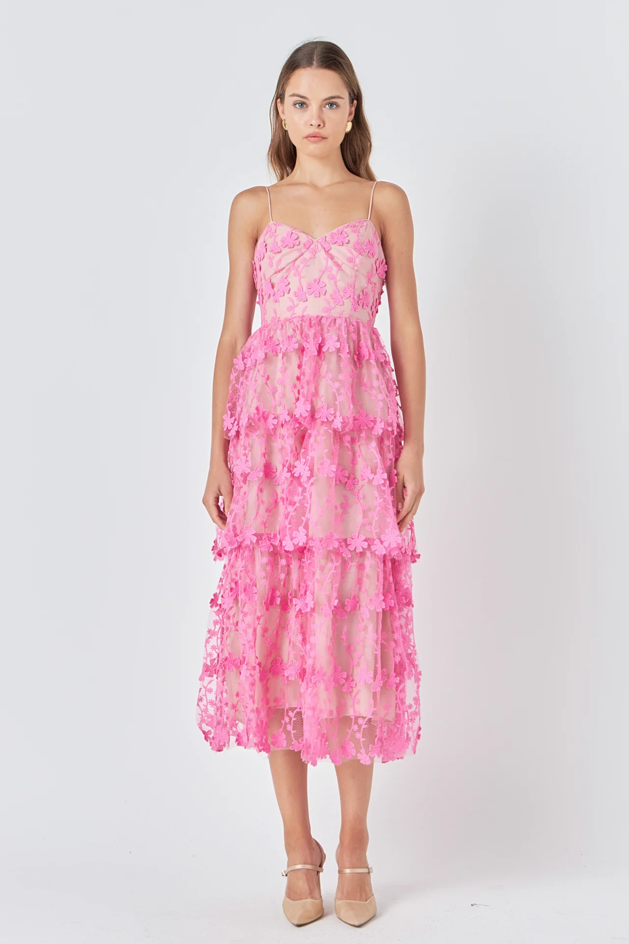 Crochet Layered Midi Dress