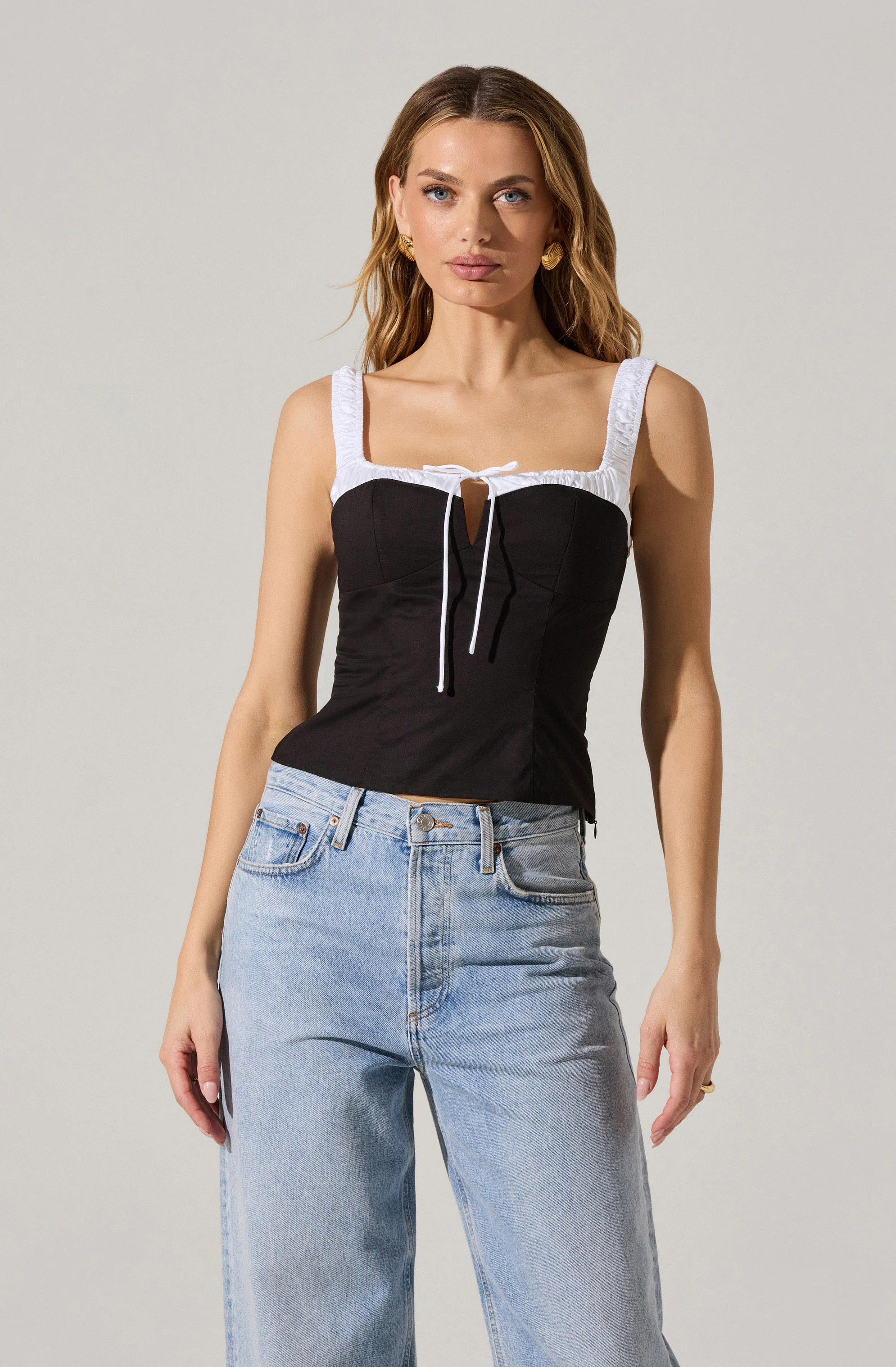 Contrast Milkmaid Top