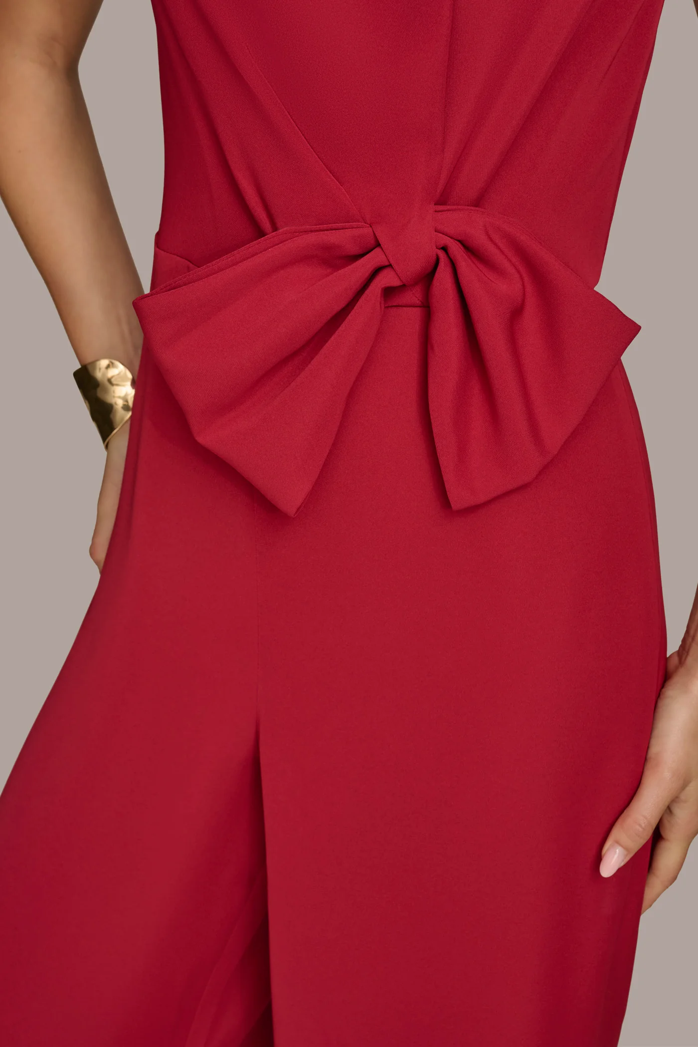 JUMPSUIT WITH SIDE ROUCHED BOW